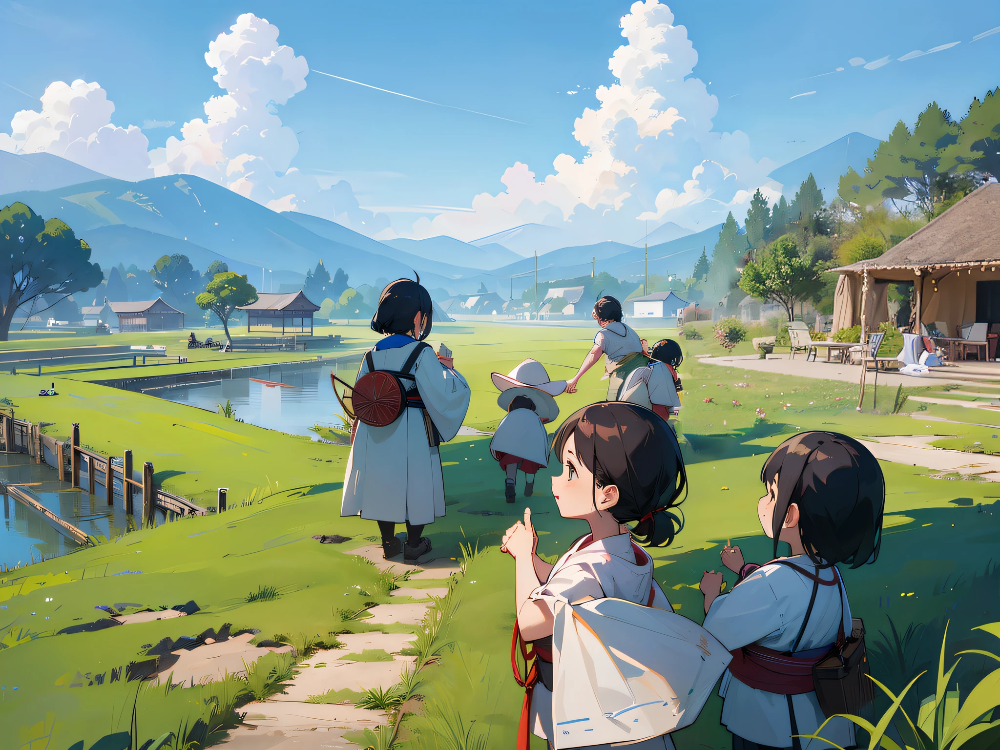 (high quality:1.2), (high detail:1.2), (masterpiece:1.2), (extremely detailed:1.2), detailed little tent under big shaded tree, soothing scene.