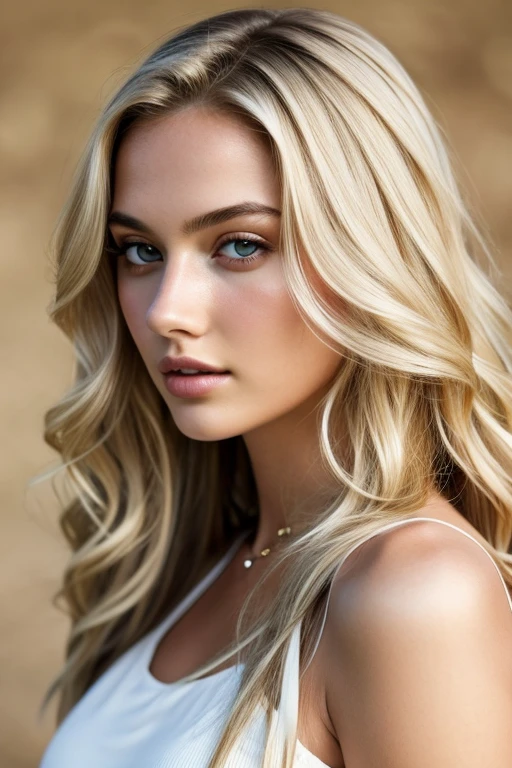 1girl in, Age19, Only, Long hair, Colossal tits, Looking at the viewer, Wavy blonde hair, Bare shoulders, Jewellery, Full entire body, (extremely detailed 8K background image), Soft light, High quality, Film grain, Fujifilm XT3 sharp focus, f 5.6, High detail, Sharp focus,(natural lightting), (Closeup:1.2), (seductive), Realistic, One sexy