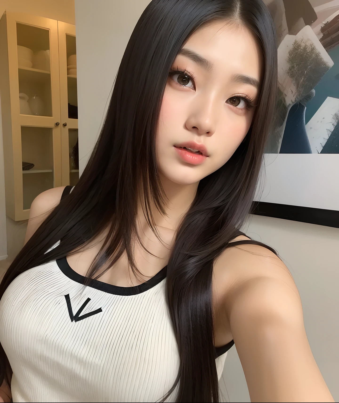 um close up de uma mulher com longos cabelos pretos posando para uma foto, menina coreana, linda mulher coreana jovem, Asian girl, Mulher sul-coreana bonita, Beautiful Asian girl, Asian women, Mulher coreana, mulher coreana jovem bonita, 18 anos, asian features, 2 2 anos, Xision Wu, gorgeous chinese model, young asian girl, 21 anos