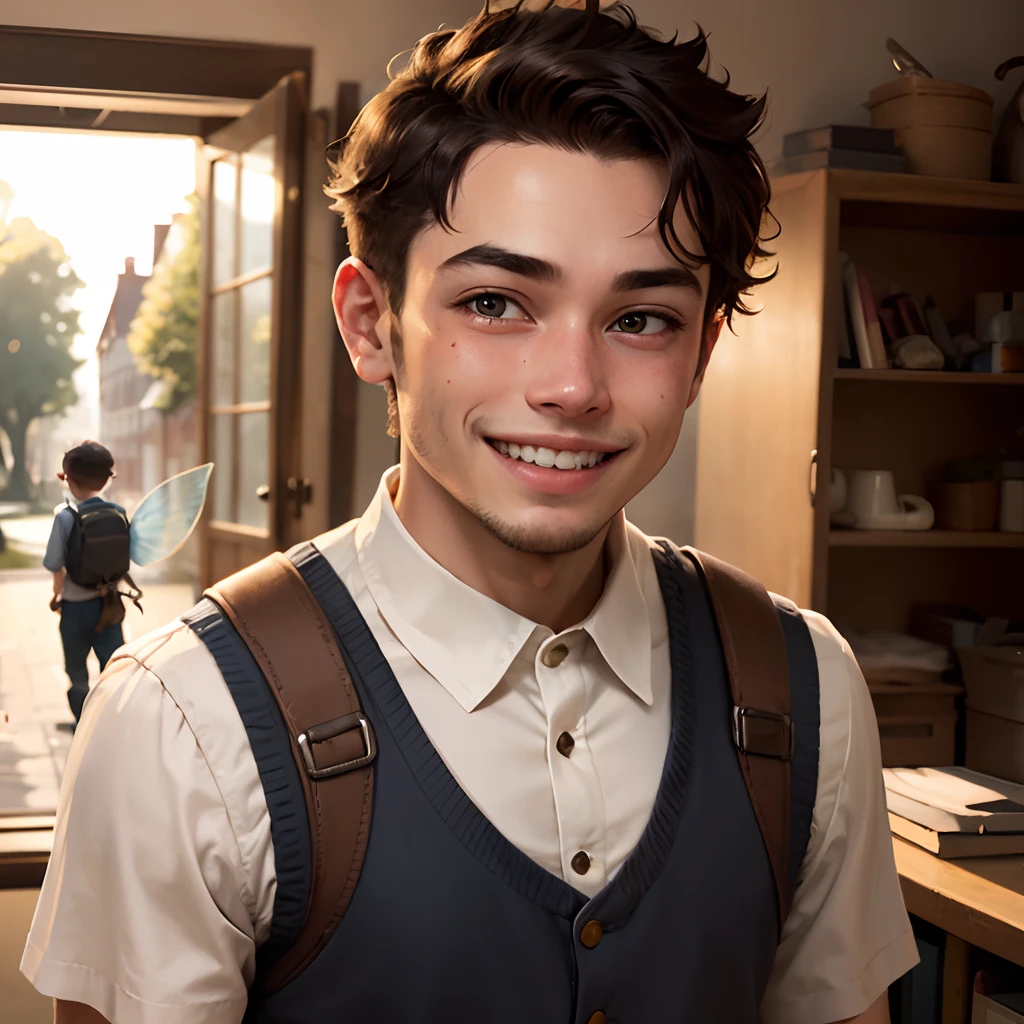 The New Adventures of Burratino.
Fairy-tale character. Boy going to college. smileing, Joyful super realistic.
tumult
