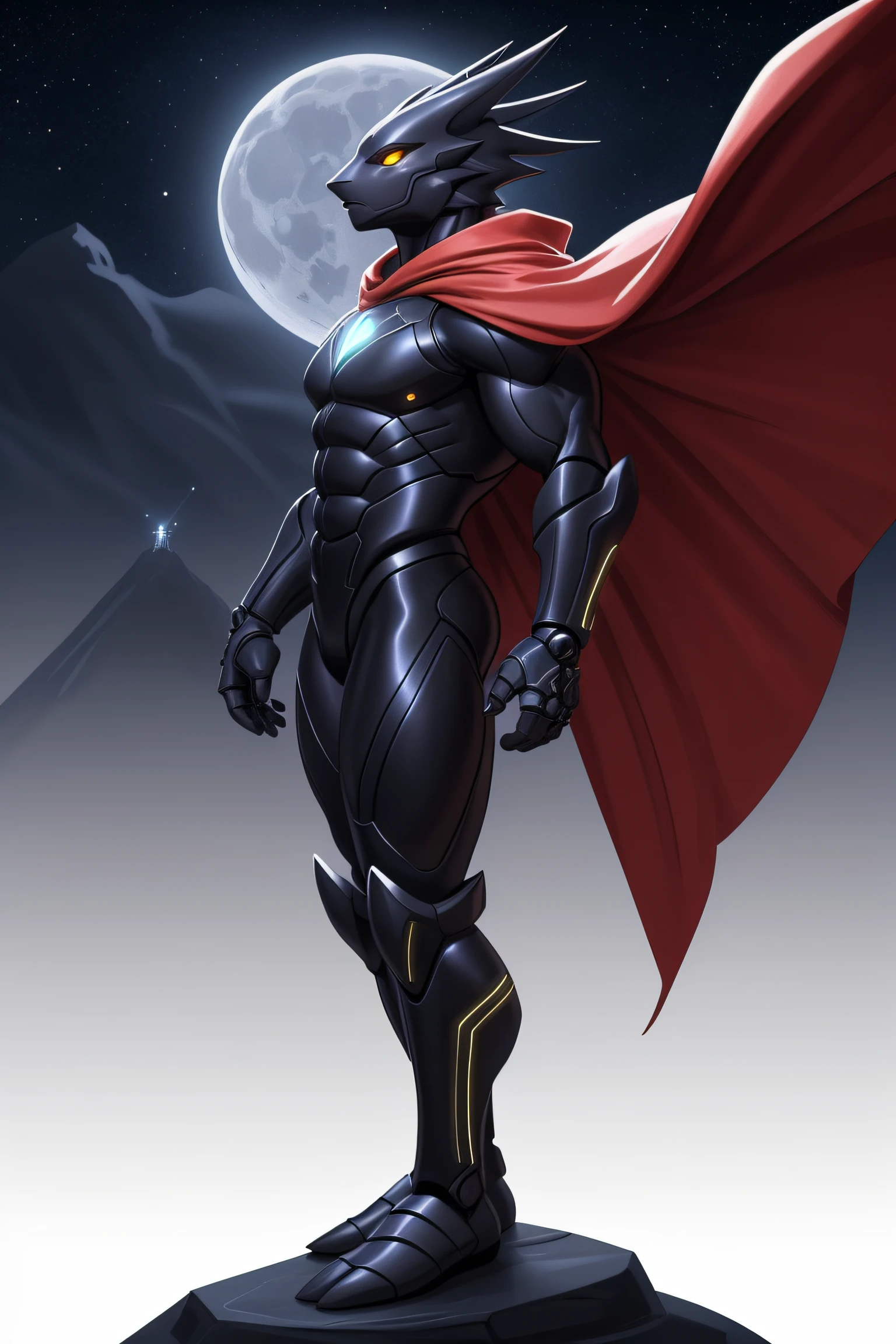 Close-up of a character, ((character concept art)), ((character design sheet, Same character, Front, from the side, Back)) Character image, Video game character design, Video game character design , ((masterpiece)), (((Best quality))), illustration, environment Scene change, Pose too, (simple background, white background: 1.3) lap, multiple_views, concept art, Cheat Sheet, Multiple views , (Multiple views of the same character in the same outfit: 1.3.) Biomechanical creature in humanoid form, with opalescent skin and scales, masterpiece, absolutely perfect, stunning image, visually rich, intrinsically detailed, concept art, by Mschiffer, shiny holographic, cinematic, UHD wallpaper, 3d, octane rendering, lights volumetric. Slim but muscular body, Strong abs, Full body Create an image of a black ninja after an apocalypse in the future Full body photo, cyborg bodysuit, muscular body, gigachad, Fixed eyes, looking forward, Lightning in the sky, arms outstretched, looking forward, standing on top of a mountain, red mantle and cape, cross shining in the air. Neon light art, in the dark of the night, a large ship sails through the seas illuminated by the moon, stars, colorful, detailed, 4k
