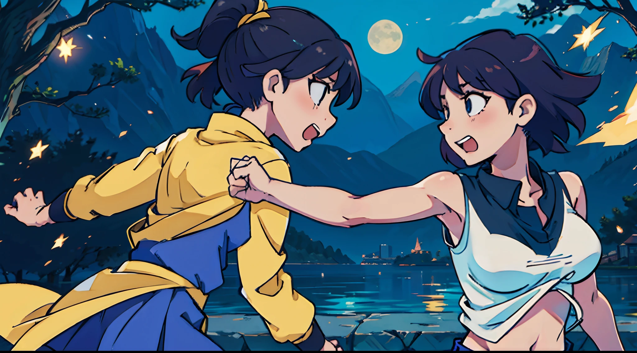 Anime character flahing her tits