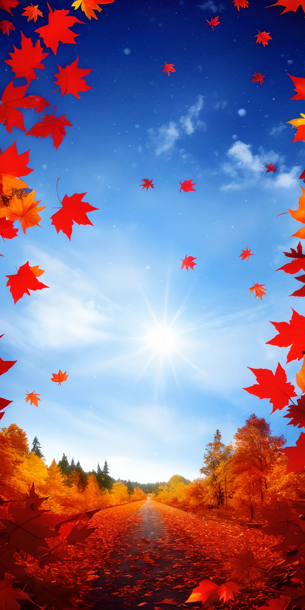 It has the meaning of the beginning of winter,Cartoon beauty,adolable,k hd,fall leaves,