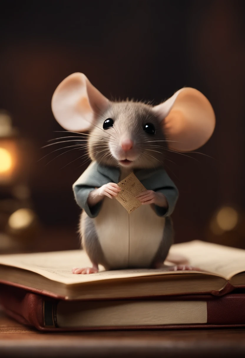 a cute mouse sitting ontop of a doctorate degree addressed to "Tara"