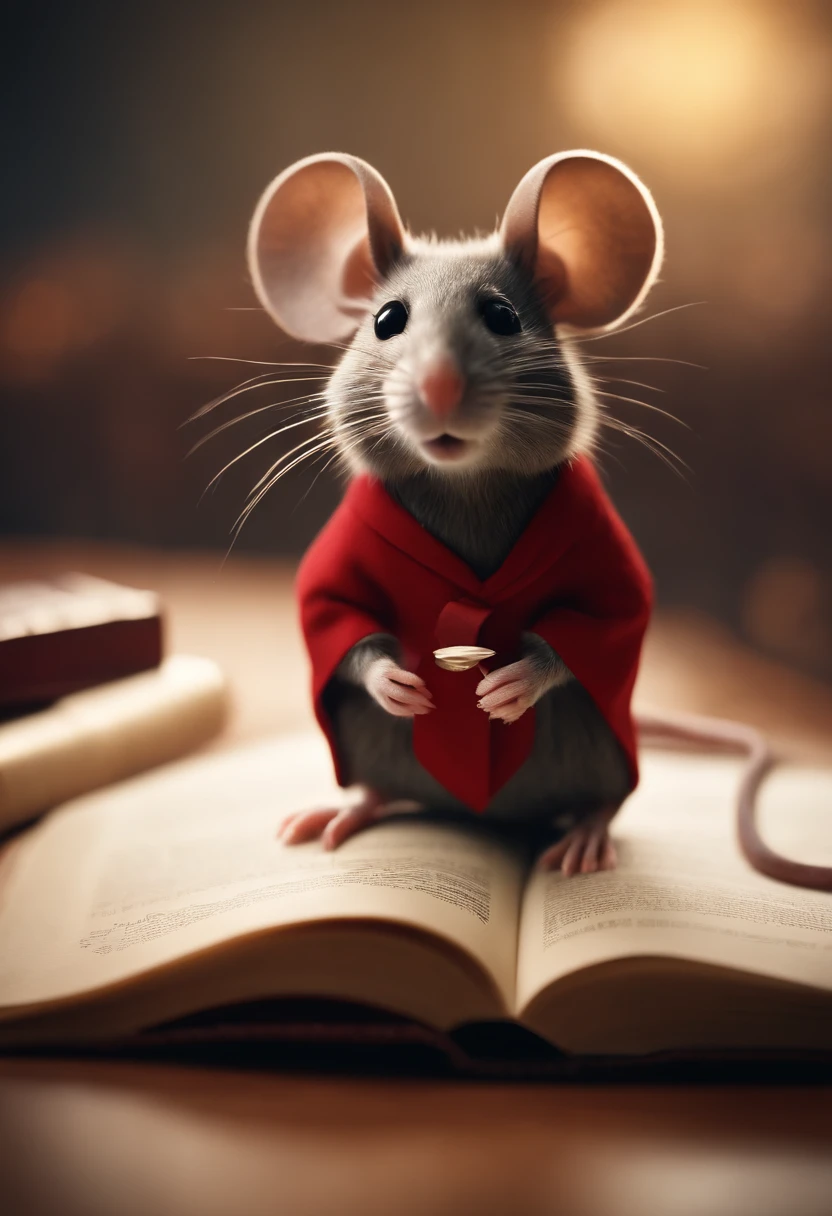 a cute mouse sitting ontop of a doctorate degree addressed to "Tara"