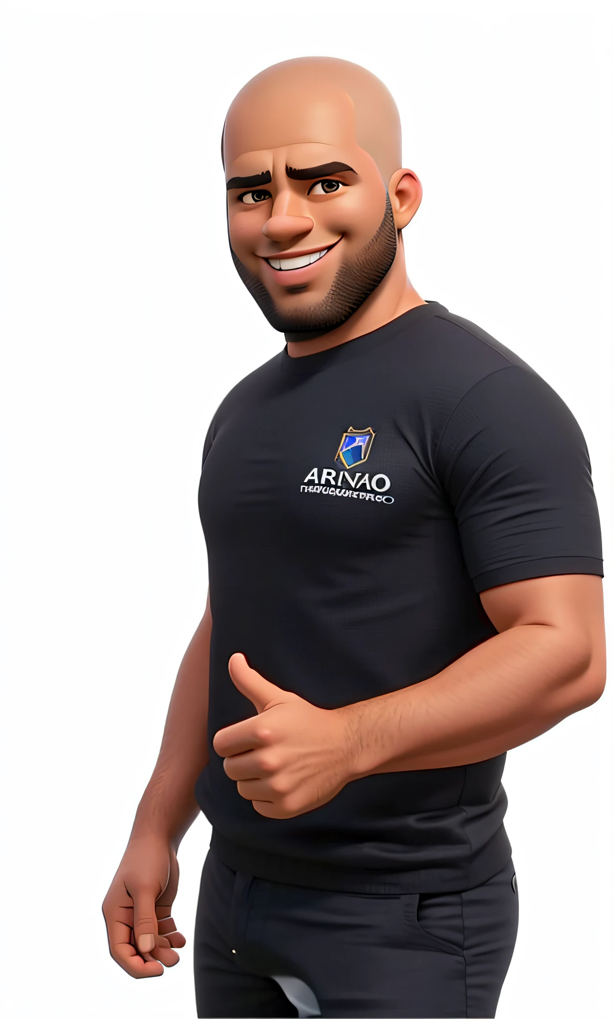 arafed man in black shirt smiling and giving thumbs up, caio santos, ronaldo nazario fenomeno, ronaldo nazario, david rios ferreira, brazilian ronaldo, inspired by Antonio Parreiras, carmelo blandino, beto val, by Antonio Parreiras, inspired by Nathan Oliveira, icaro carvalho