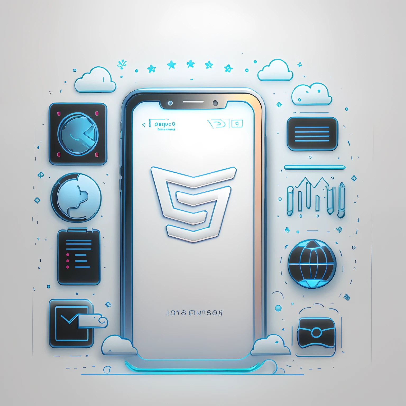 white backgrounid，Financial app icons, Simple and clean illustration, 3 d icon for mobile game, author：Android Jones, Simple illustration, 2d matte illustration, app design, icon for an ai app, 2. 5 d illus, with lots of text and icons, simple 2d flat design, full page illustration