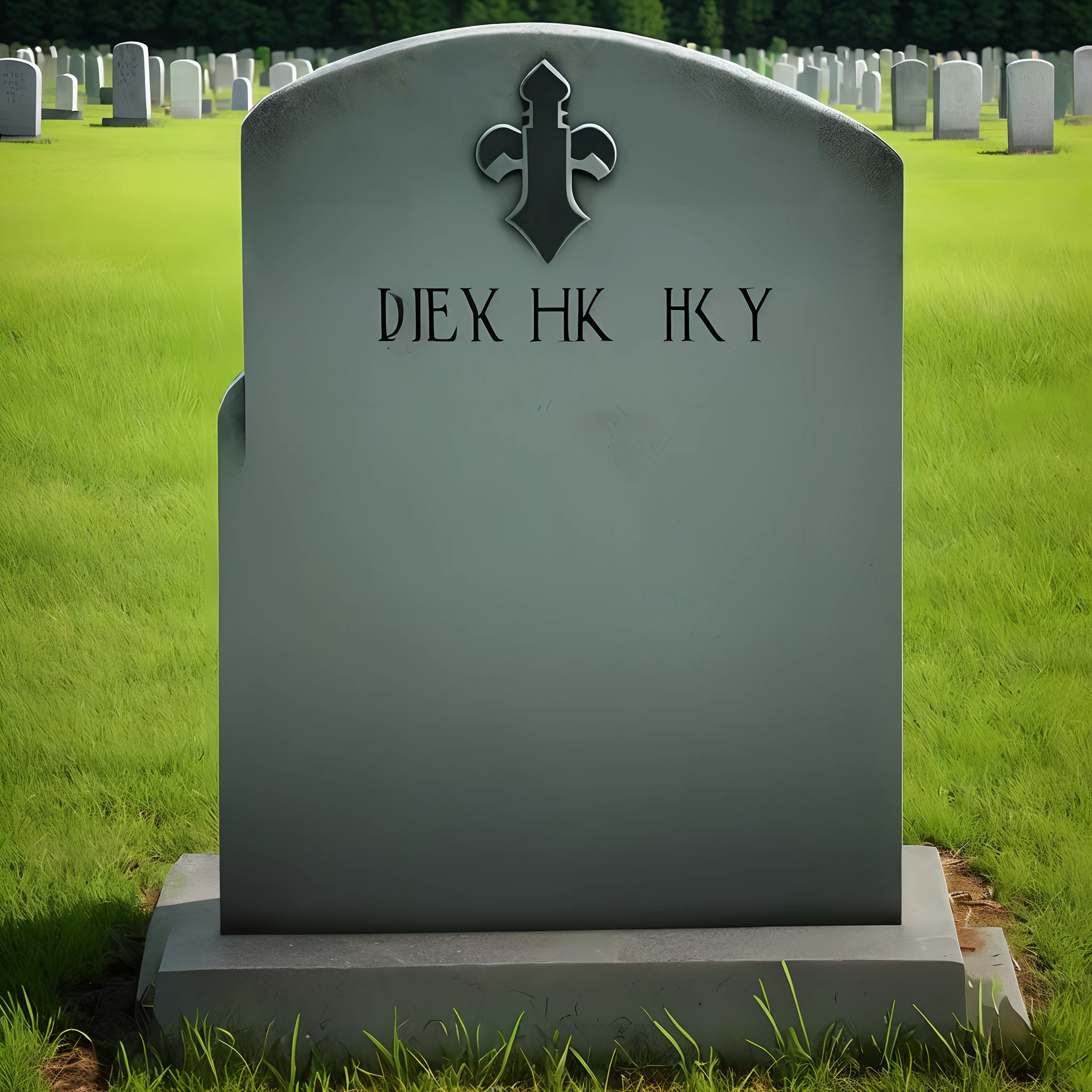 Gravestone that says death of why the heck on it