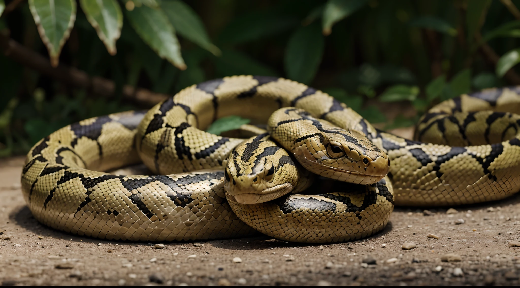 Masterpiece, Highest Quality, Ultra-Detailed, Hyper-Real, 16K, High-Resolution, macro photo, snake, macro photo snake, nature, background nature, blur background, perfect snake
