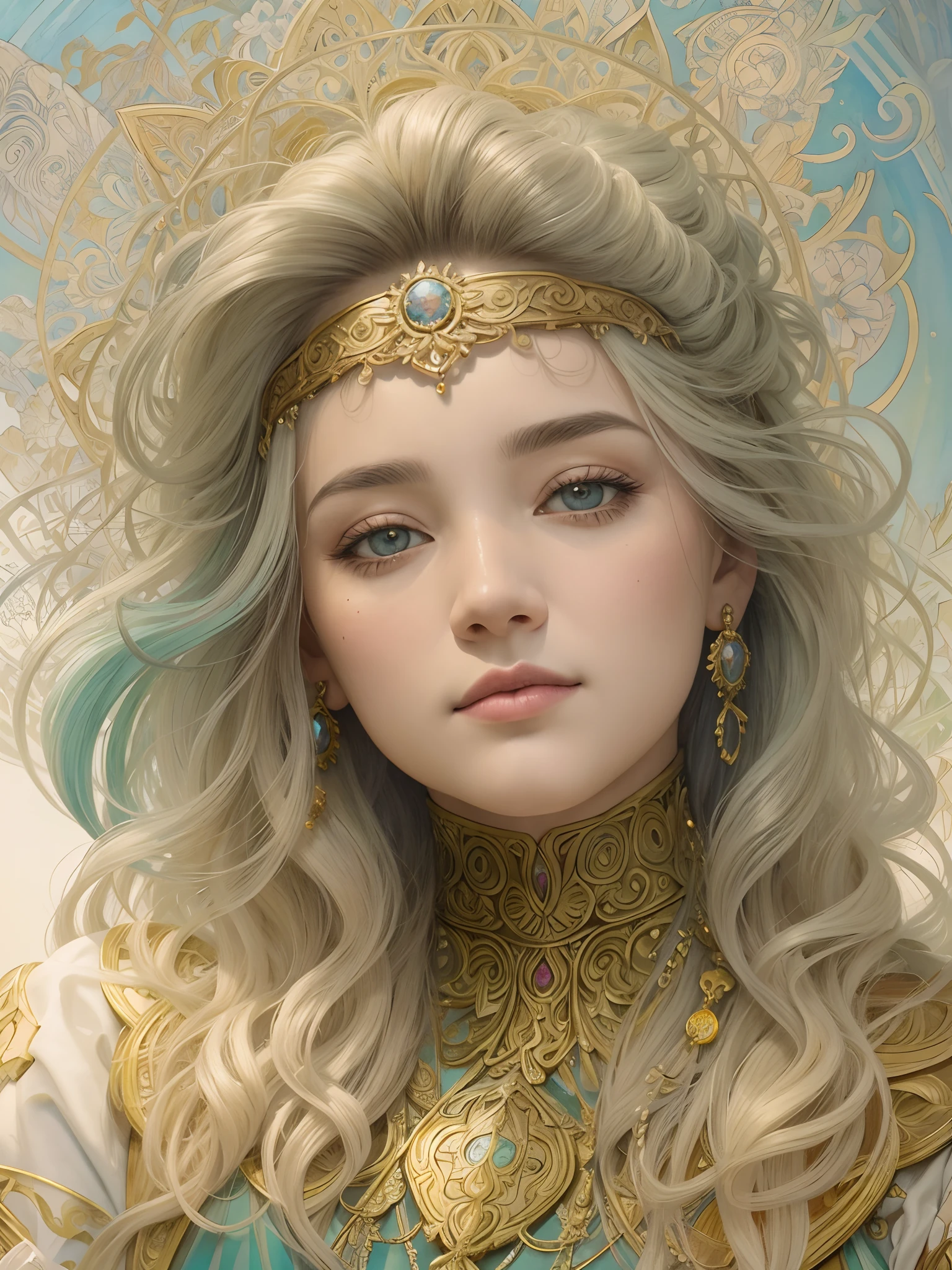 Uma pintura em aquarela super detalhada ,um sapo na lagoa, fundo escuro,gotic, cabelos brancos, figura animal redonda centralizada, Isometric Detailed Cover Art, No estilo de Alphonse Maria Mucha e Gustave Kilmut, Acentos Arte Nova, Alphonse Mucha, Gustavo Klimt, a marble sculpture, CGSesociedade, gothic art, Arte Nova, Vencedor do concurso BehanceINFO, Beautiful detailed frost frost frosty Hawaiian white orange yellow winter queen 20 years soft many pink Hawaiian flowers hyperdetailed portrait 8k Leonardo da Vinci