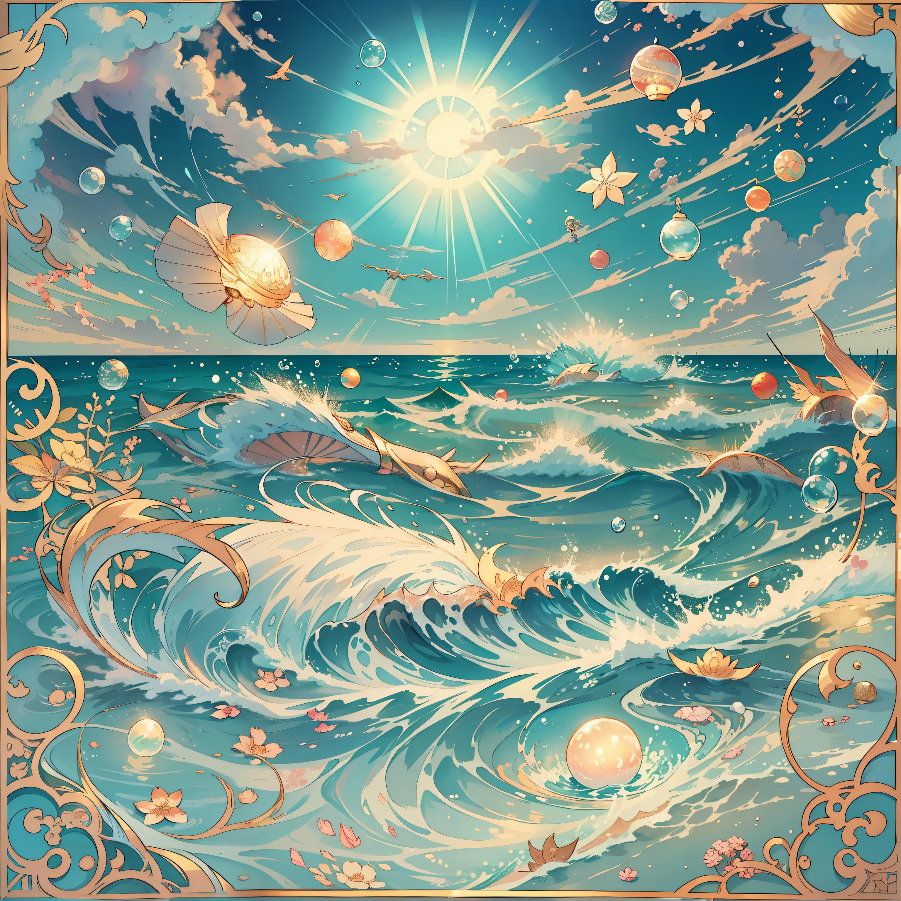 Intricate details、夏天、kirakira、uminoie、Sea、suns、Light shines in、Air bubble