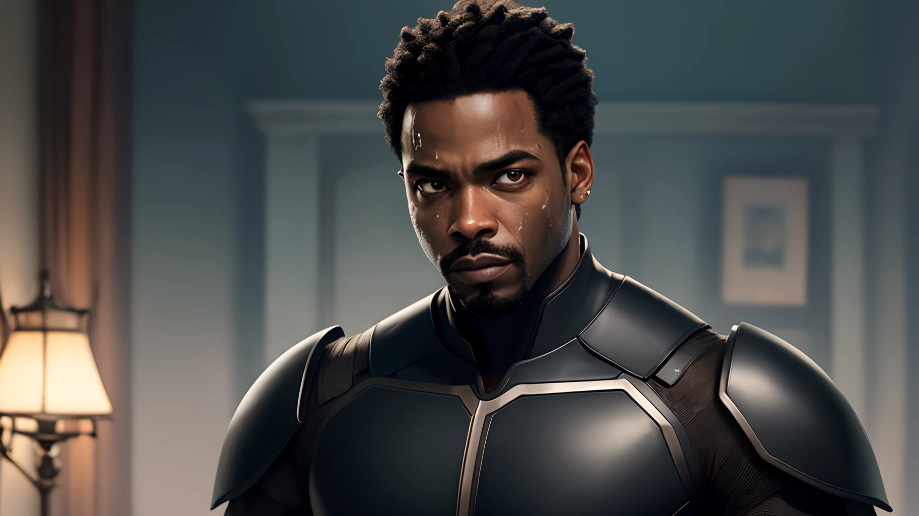 Capa de filme Disney pixar homem negro com cabelo raspado e barba curta lavando carro vestindo camiseta preta escrito lavagem prime