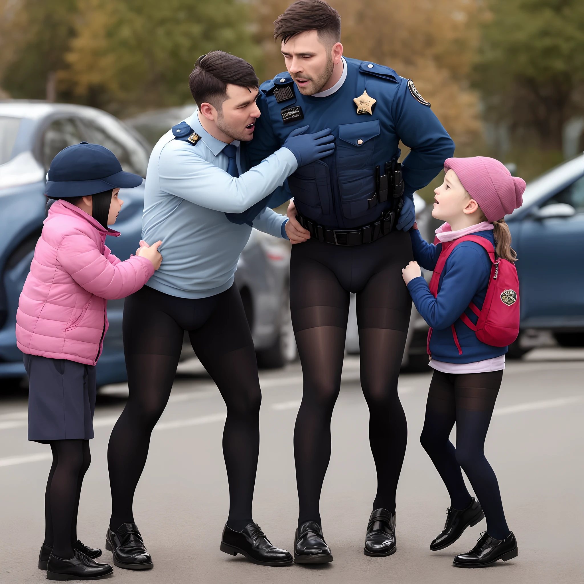Man forcibly wearing children's tights