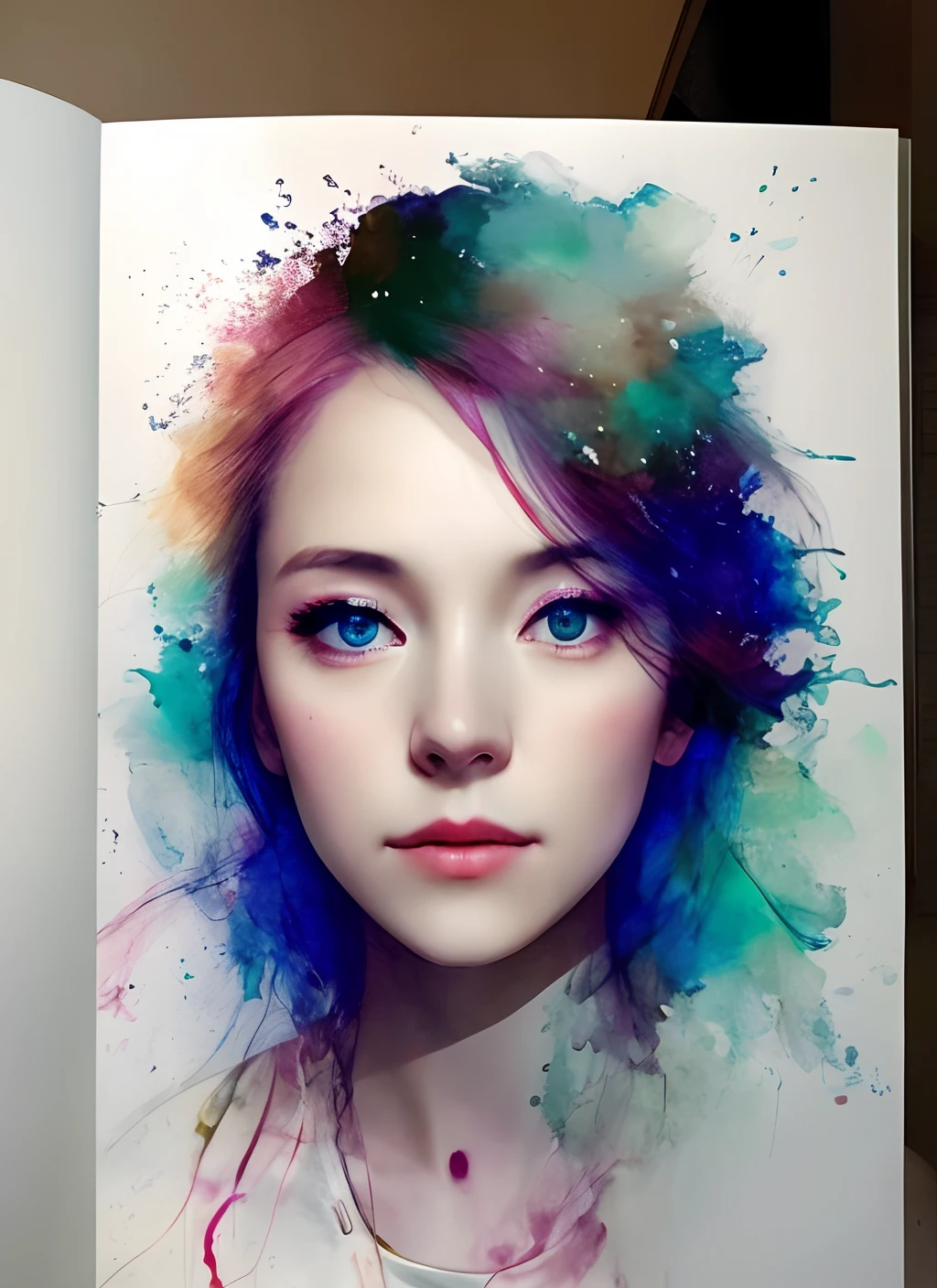 a woman by agnes cecile, Luminous design, pastelcolor, ink dripping, Autumn lights