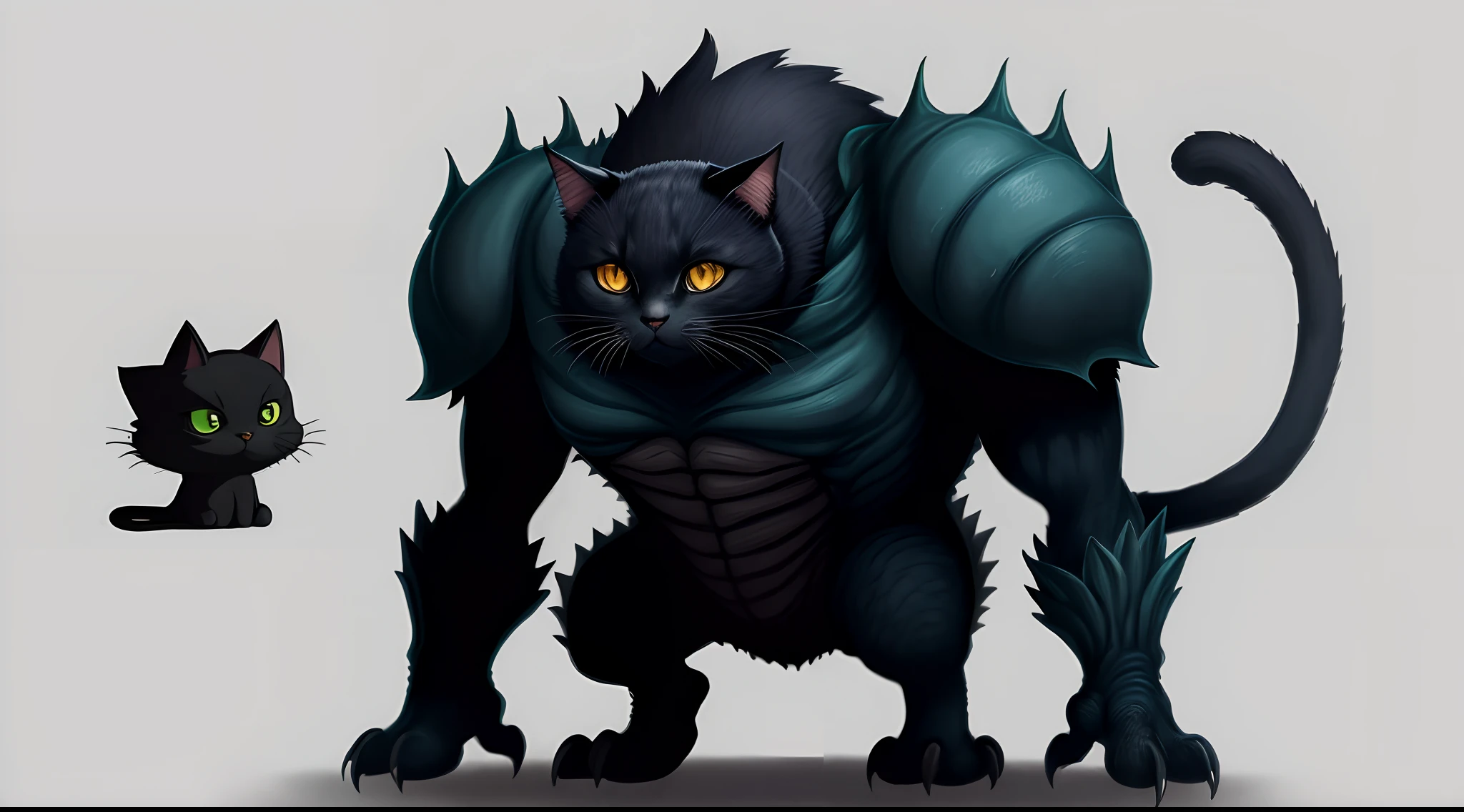 Draw a Q version of the monster based on a cat