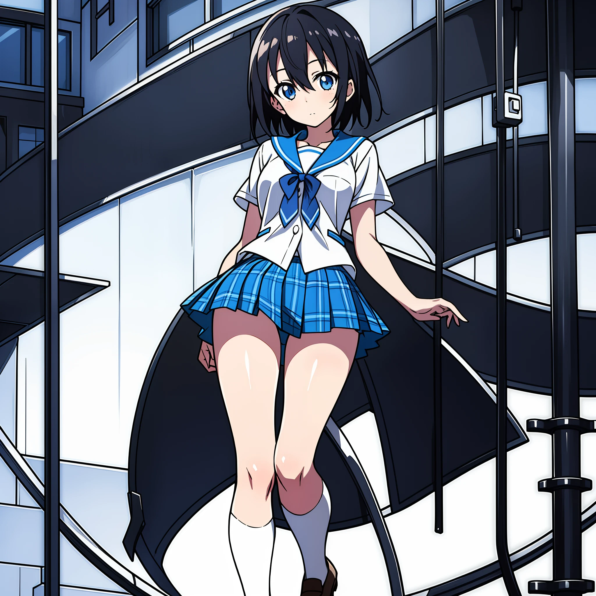 1girl, SOLO, (Full body:1.4), Schoolgirl uniform