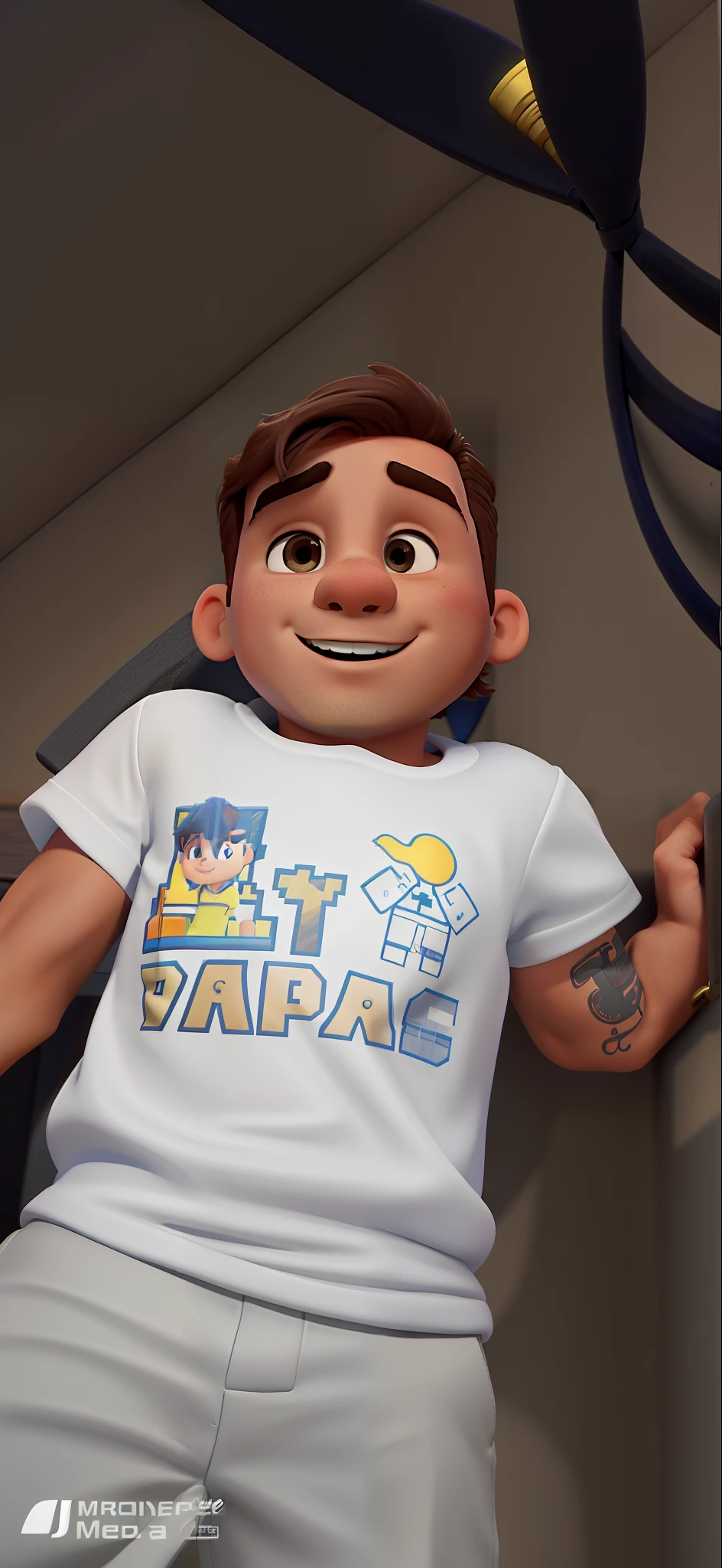 Um moreno no estilo Disney pixel com uma boa qualidade e melhor qualidade