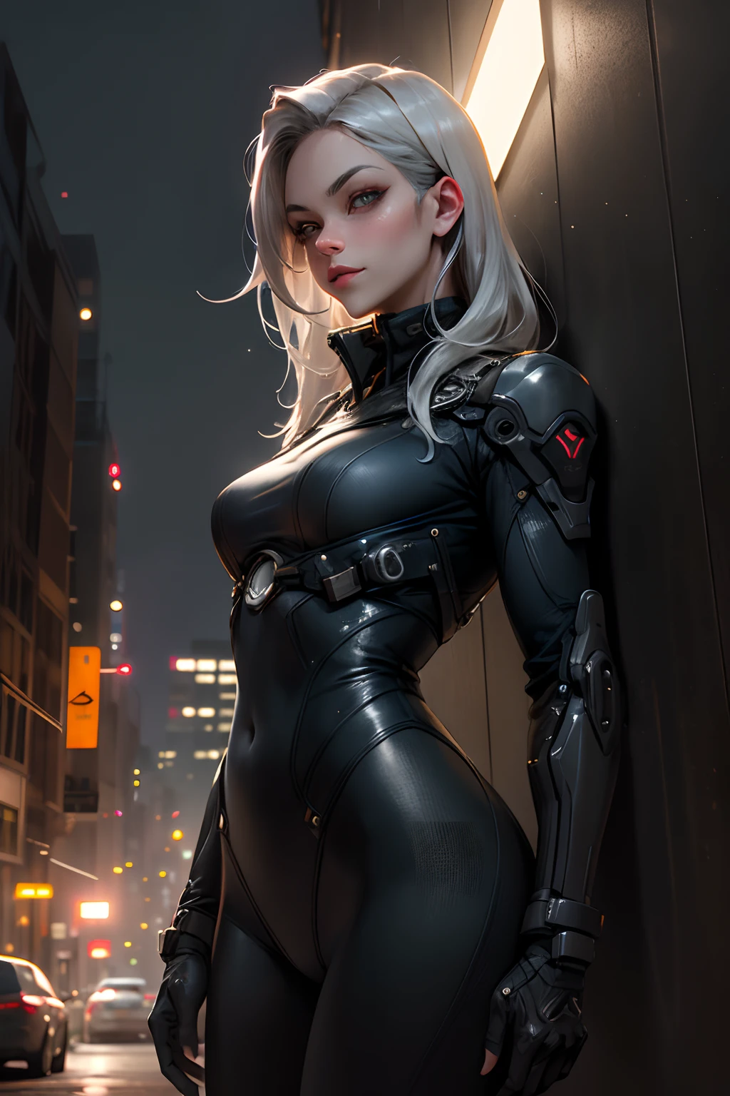 Losing portrait of woman in wetsuit with big gun, smooth digital concept art, an oppai cyberpunk, glossy wet skin!!, biomechanical oppai, Painted in high resolution, wet shiny skin, 8k high quality detailed art, [ 4 k digital art ]!!, Very detailed ArtGerm, rendered in sfm, fanart best artstation(Very cute woman gets futuristic cyberpunk hotel bodysuit completely torn sexy、Perfect body-wide coverage))。Afro Curly Black Medium Length Hair、a picture、​masterpiece、top-quality、Dark gray background、((1 Girl Glen's eyes and gorgeous light gray hair、Beautiful perfect face、juicy lips、de pele branca))。Sexy ass soft breasts and white skin、Bimbo lips、Beautiful Caucasian woman in T pose。long legged((perfect chest:1.4))、((Very soft breasts))、hyperdetailed face、A detailed eye。Inside the city at night。(((she is soaking wet)))、Her clothes are torn、Damaged、Skin exposed、White substance and water running down her body、Exposed nipple areola、Underwear is slipping off、Metamorphosis、Sexy Pornstar Pose、Have a futuristic sniper rifle、Holding a gun