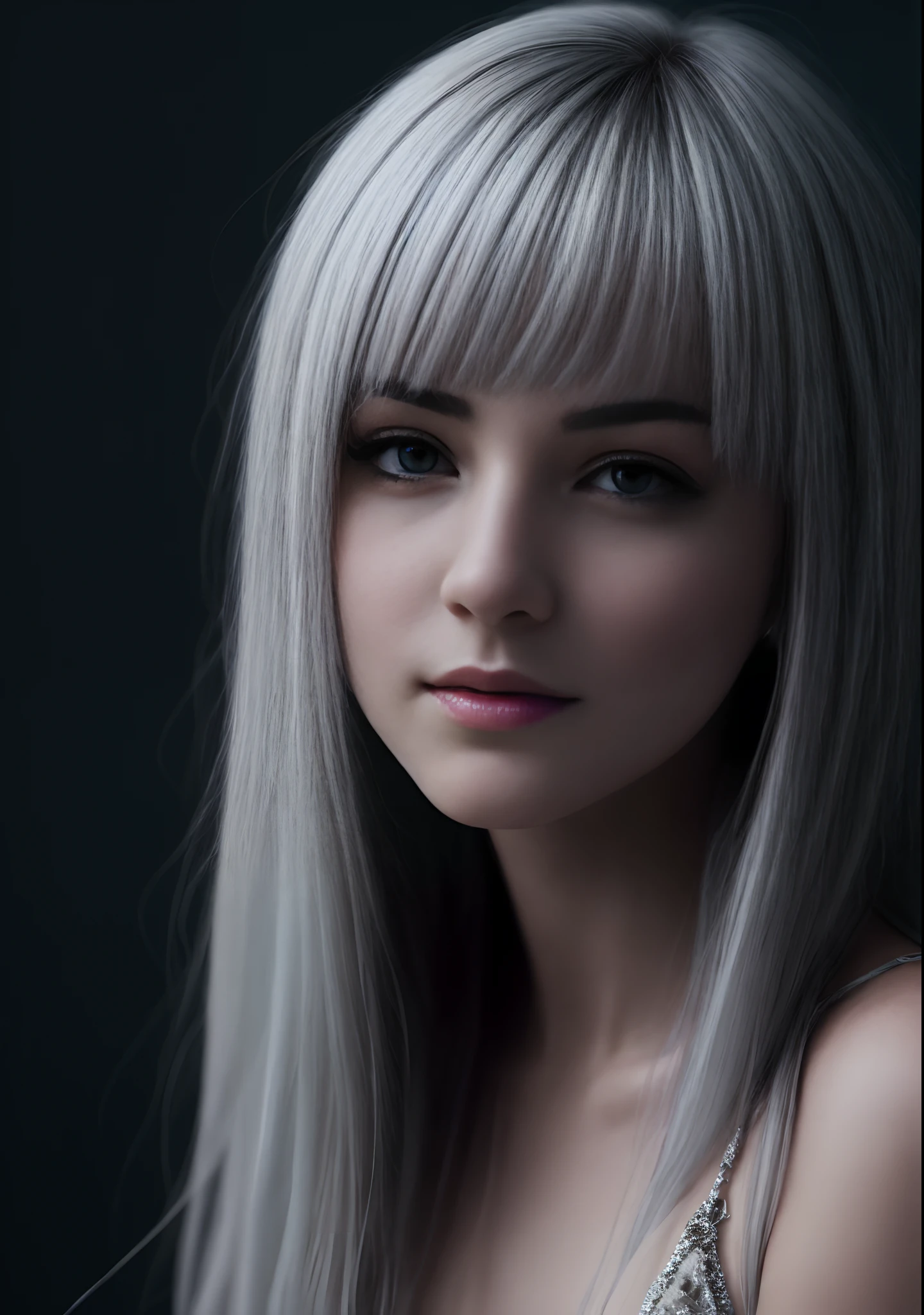 White-haired beautiful girl