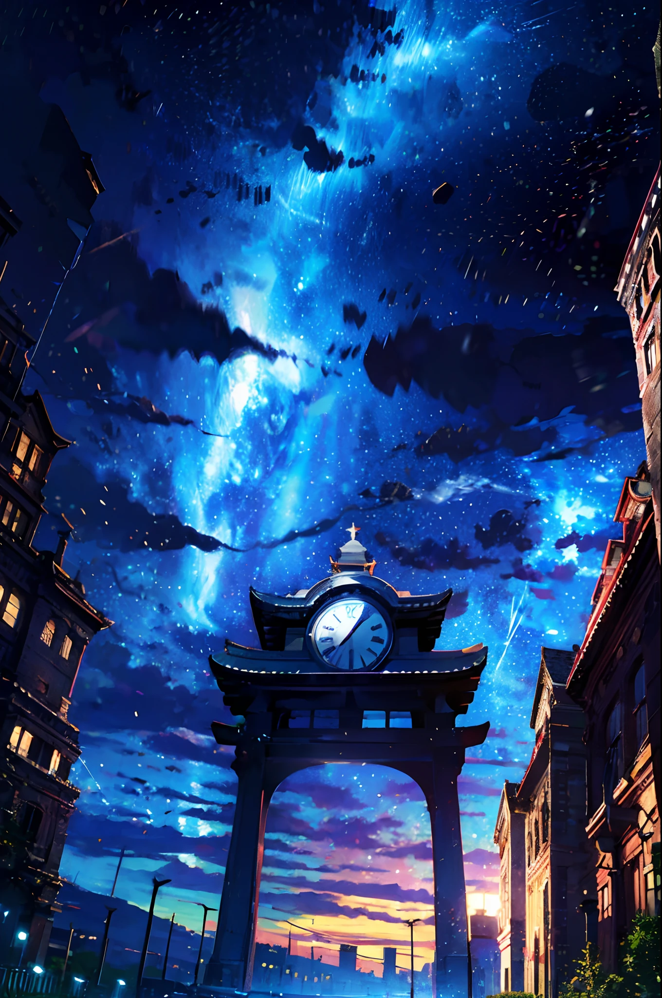 clock tower、shooting stars