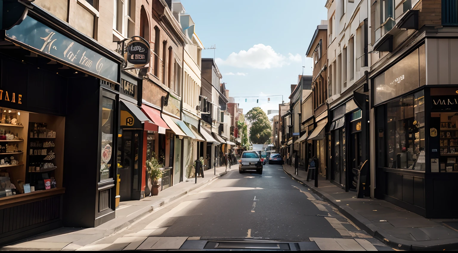 a hyper realistic photography of the Tattersalls Lane in Melbourne, Australia, no people, Nikon D850 DSLR 4k camera, 100mm lens, F 1.2 aperture setting, bright and natural lighting, vibrant, fun and relaxing atmosphere