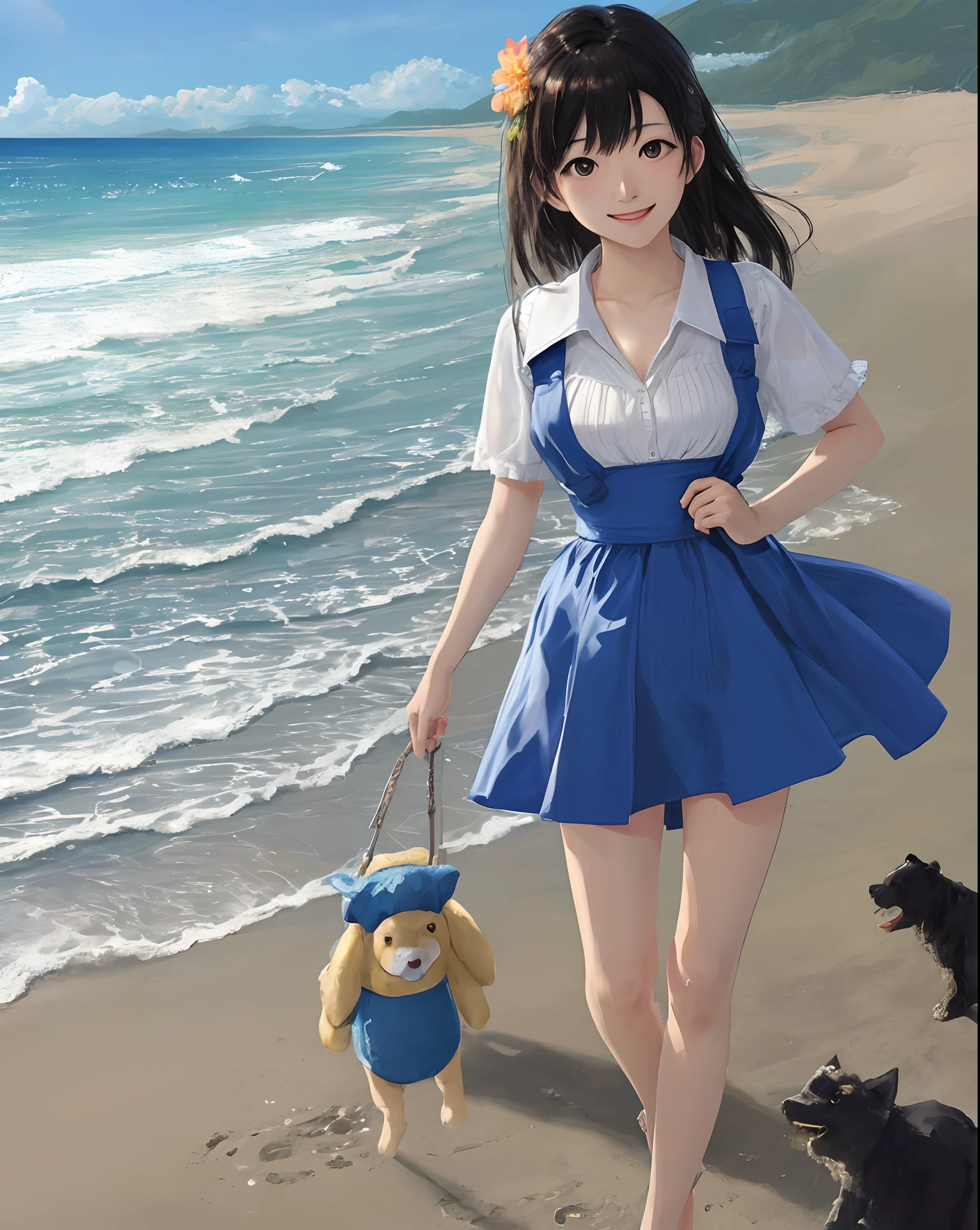 Michiru Kagemori in the beach