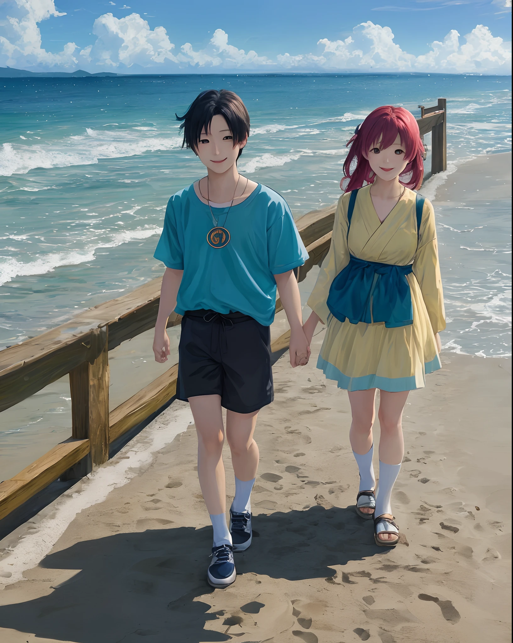 Michiru Kagemori in the beach