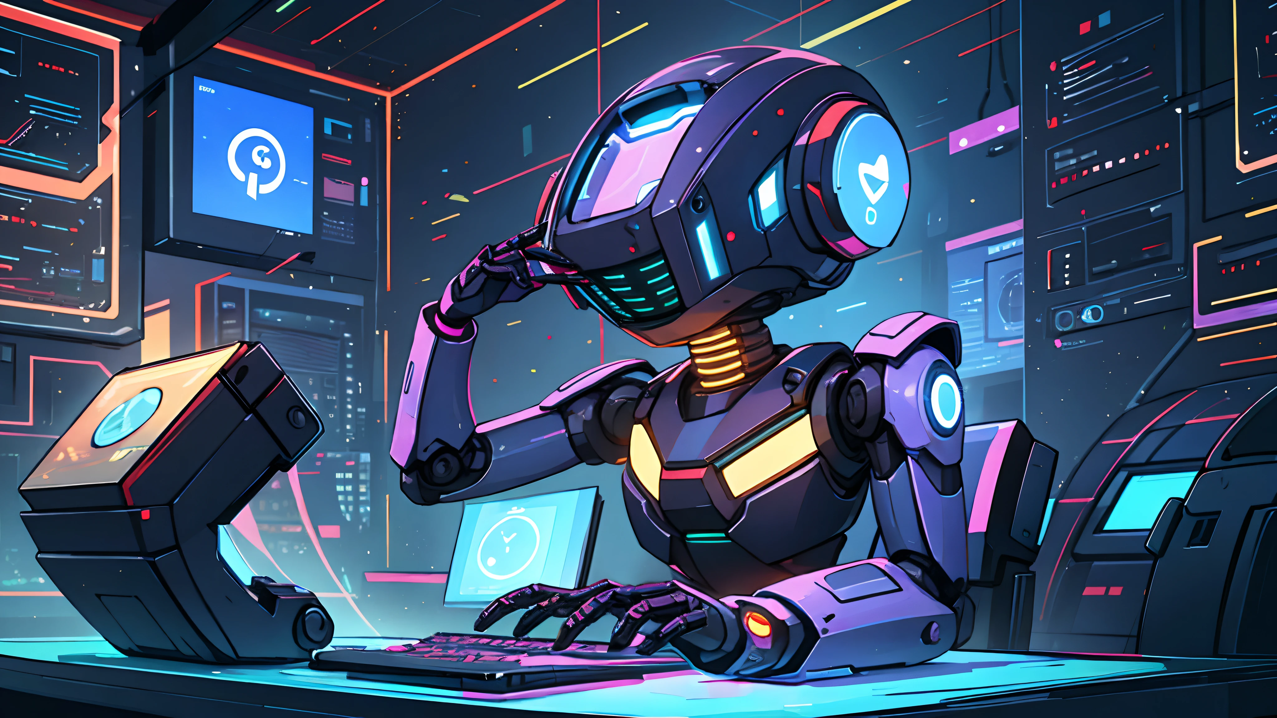 A friendly robot with human-like computer for digital marketing agency