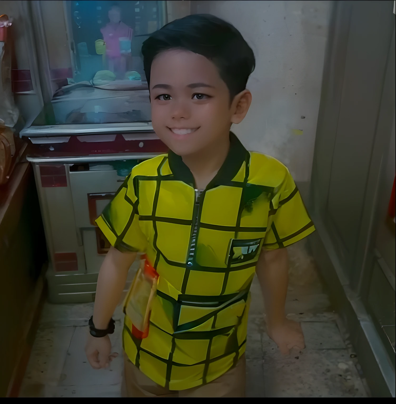 Boy school dress futuristic background realistic face,face change not 8k ultra high quality full hd