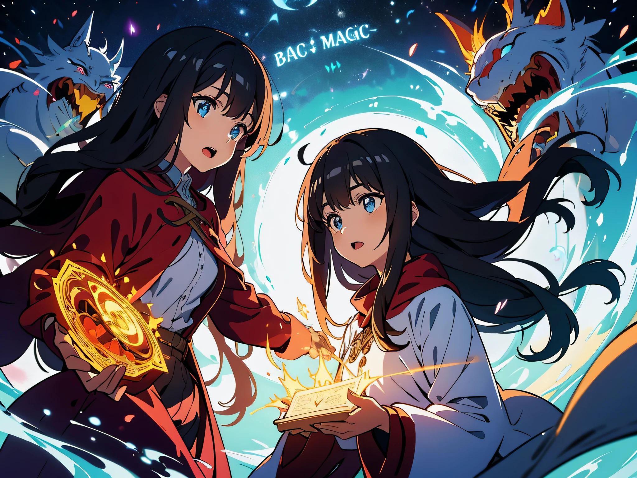 masterpiece, In a world where magic and technology exist side by side, a nekomimi (black hair, long hair) sets out on a journey to hone their skills and uncover the secrets of their powers, beautiful eyes finely detailed. Along the way, they meet a diverse cast of characters, including other mages, robots, and creatures from beyond their world. As they travel through fantastical lands and face incredible challenges, the mage must learn to harness the full potential of their abilities and unlock the true potential of magic in the modern age.