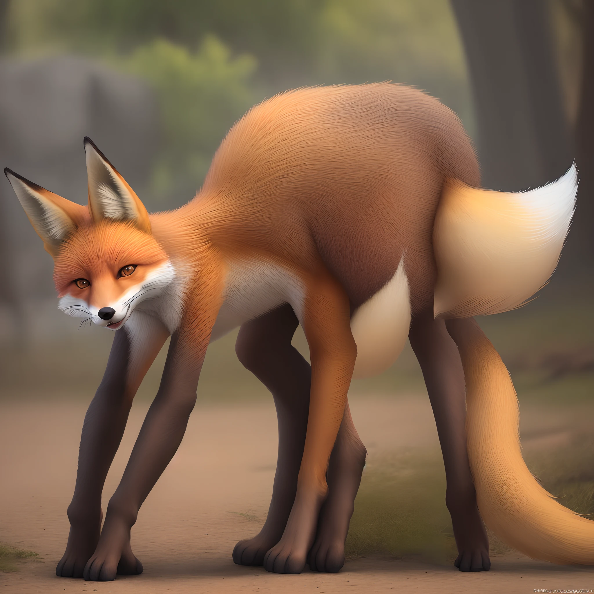 solo,furry,anthro, Caracal, female,naked,standing,medium curves, front view,hands behind back,medium ass,medium breasts,plain background, by zaush,(best quality,4k,8k,highres,masterpiece:1.2),ultra-detailed,(realistic,photorealistic,photo-realistic:1.37),clear lighting