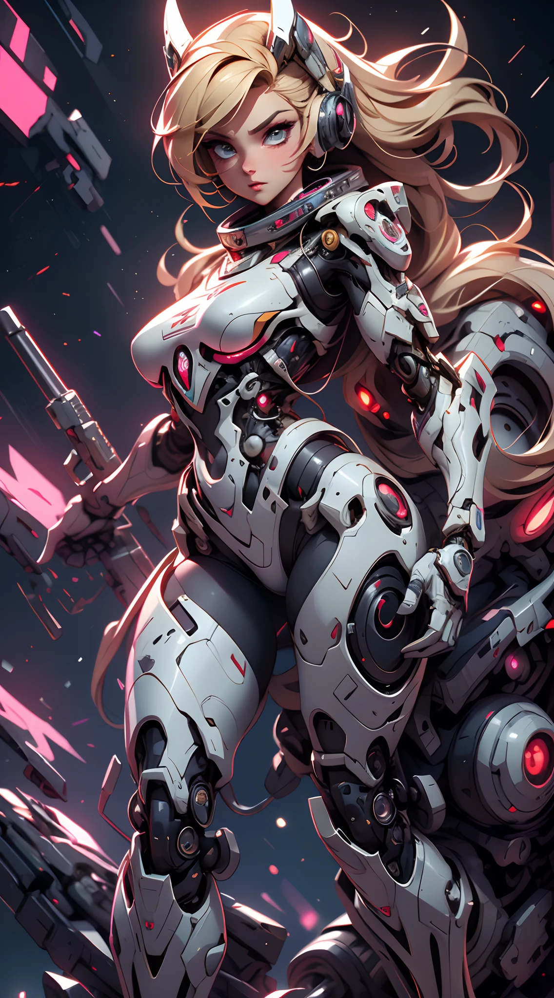 (Detailed illustrations,Very detailed and detailed drawing,delicated lines，Slow, fast, fast, fast, fast,realistic texture expression),[Color tressed main line],(Space battlefield [Space Mobile Fortress]),[独奏],Hentai (((anime) BIONICGirl) Beauty 15 years old ((musculous) [plump])) (Astronaut robot) [Space Marine Corps Military [Massin Bowdy]],Bullets with javelins [[Firearms, Machine guns, bazooka] Saber rifles ][[Rocket pack]],Zero gravity frontier,intaglio [[White Devil] [Outer space operations]] Battle damage,[retro-futuristic],(Intricate and beautiful decoration [Dense detail]),(Fine and beautiful skin expression [Transparency]),[Perfect eye details (Every detail of the iris is beautifully painted)[Jewel-like eyes]],[long and beautiful lashes],[The hair is beautifully painted [More about beautiful and shiny hair]],(Perfect hand details [Beautiful Finger，There are no glitches [Beautiful nails]]),(Perfect anatomy (perfectly proportioned)) [[Full body like]],[[Design built to the highest level]][Ideal color coordination(Accurate simulation of light-material interactions)],(high high quality,[Precise detail] A high resolution,(detaileds,high detal)),[Visual art that conveys a sense of narrative].