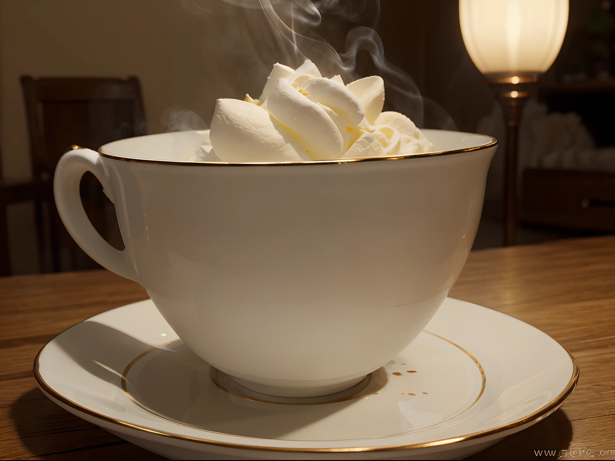 (masterpiece, best quality), best resolution, steaming teacup