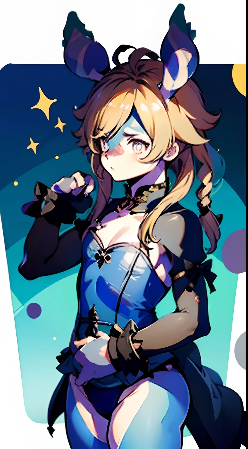 There is a boy in a bunny suit posing for a picture, conflito de nuvens, Final Fantasy, twintails branco_Luvas, com o dedo indicador, is wearing a swimsuit, Primeira pessoa, pressionando contra a parede