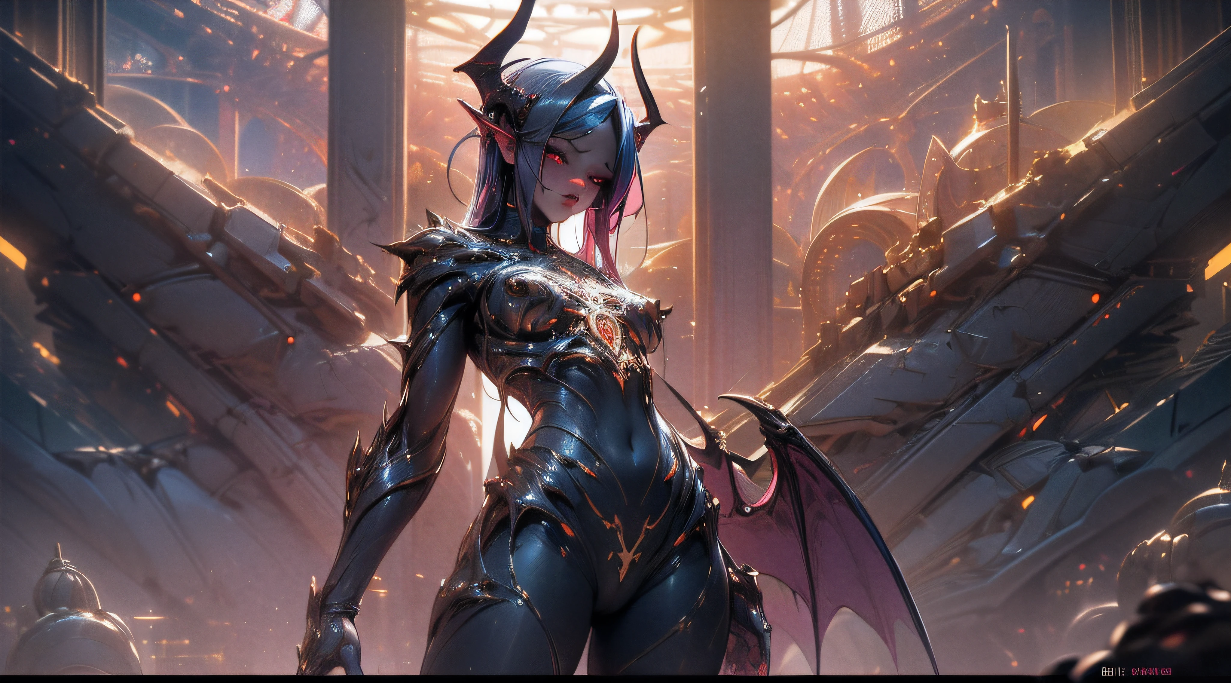 (Masterpiece, Top Quality, Best Quality, official arts, beautiful and aesthetic:1.2), (1 beautiful sexy ((Demon Succubus)) Wearing detailed body jewelry), (dynamicpose), Cowboy shot, Extremely detailed, (s fractal art:1.3), Colorful, highest detail, ((NSFW, Naked)) ((Cinematic lighting))