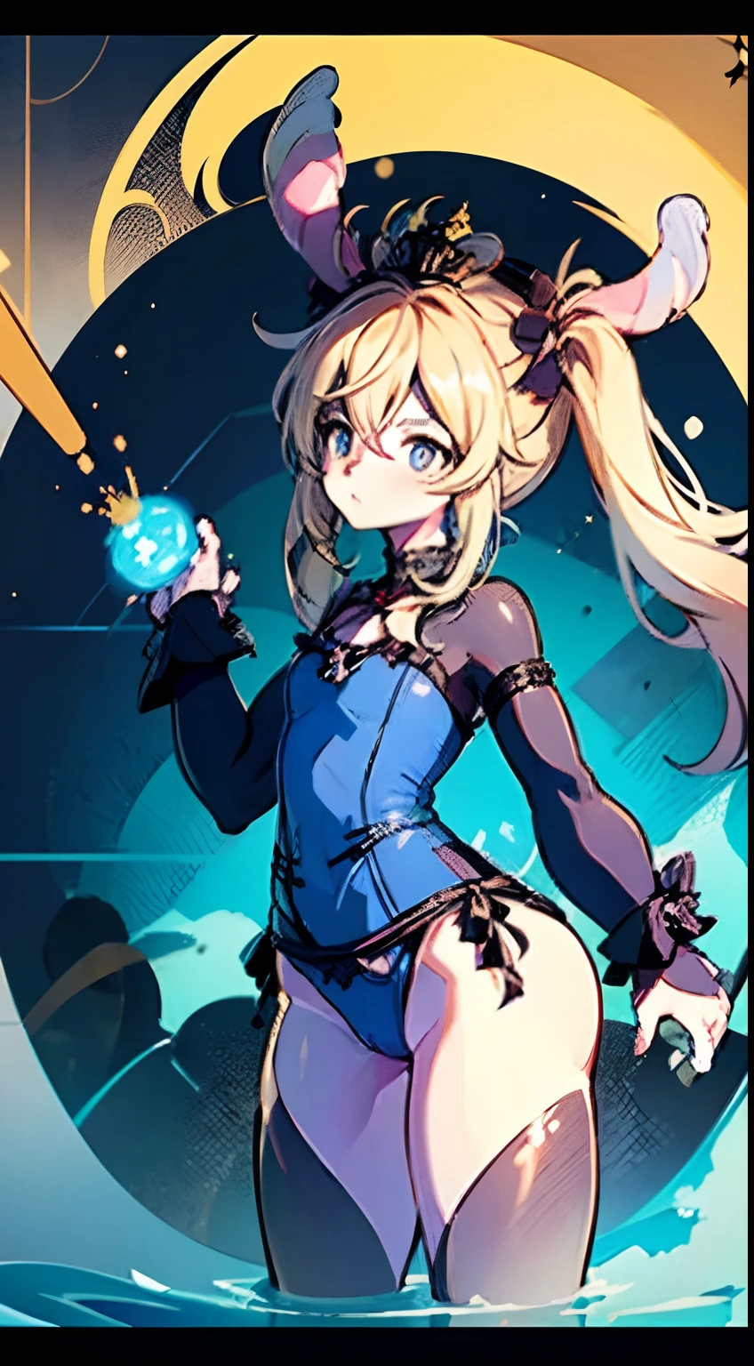 There is a boy in a bunny suit posing for a picture, conflito de nuvens, Final Fantasy, twintails branco_Luvas, com o dedo indicador, is wearing a swimsuit, Primeira pessoa, pressionando contra a parede