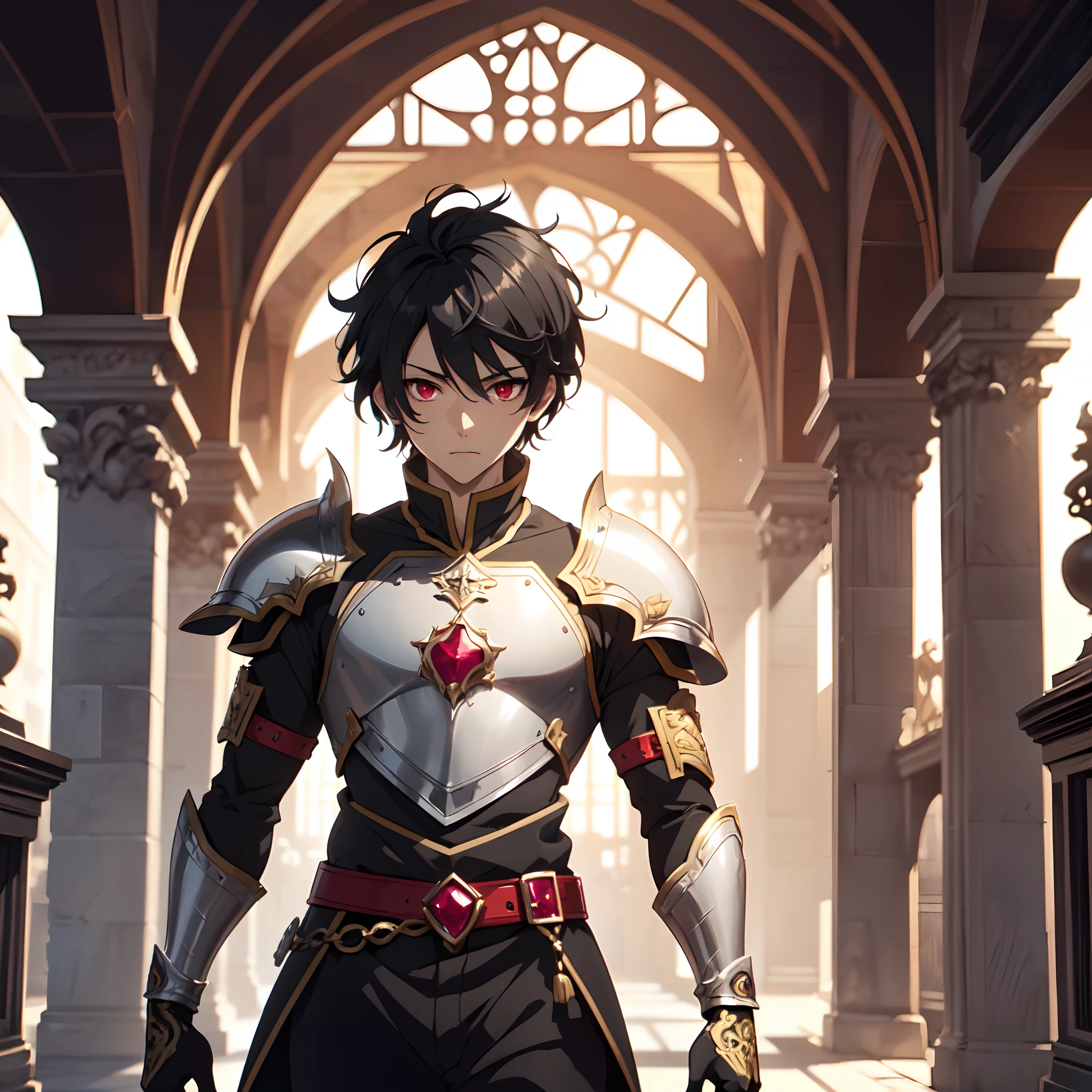 128K Ultra High Definition,
128K Ultra High Quality,
128K Ultra High Resolution,
Best Definition,
Best Quality,
Best Resolution,
Perfectly Detailed,
Perfectly Designed,
Extremely Detailed,
Extremely Designed,
Hyper Detailed,
Hyper Definition,
Hyper Quality,
Hyper Resolution,
Masterpiece,
(((Anime))),
Body Shot,
(((Boy))),
Handsome,
Muscular Body,
(((Black Short Hair))),
(((Red Eyes))),
(((Hyper Detailed & Perfectly Designed With Ultra High Quality Red Ruby Warlord Armor))),
(((Inside Of Medieval Royal Palace Background Scenery))),