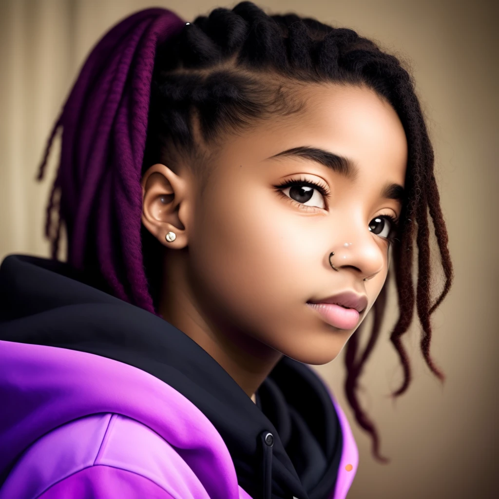 a close up of a young girl with a black hoodie, taken in the early 2020s, she is about 1 6 years old, violet myers, black teenage girl, profile pic, headshot profile picture, light skinned african young girl, smooth in _ the background, profile photo, 1 6 years old, portrait of willow smith, profile picture