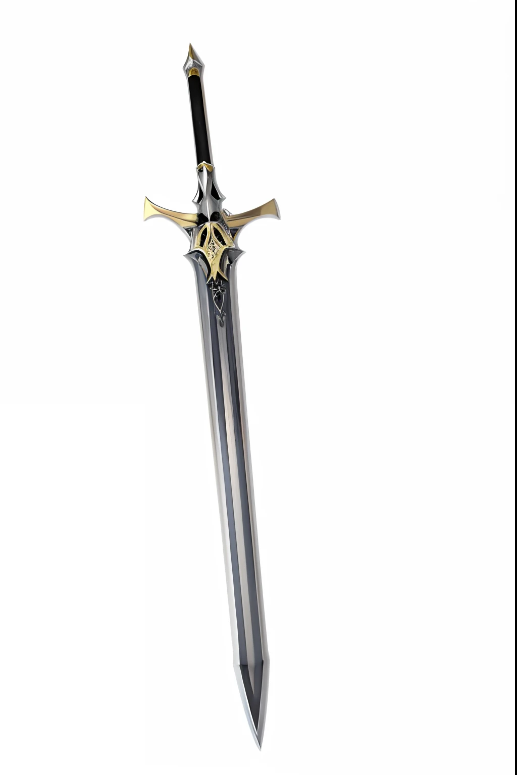 um close up de uma espada com um fundo preto, espada grande, espada de fantasia, Espada de fantasia de guerreiro, Espada longa, espada bonita, espada grande, Espada Brilhante, design de espada, Espada Orkish, espada longa, espada de ferro preto, Espada Ligtt, armored sword blade, Excalibur, Espada de Ouro, espada, espada, Lance realista, arma de fantasia