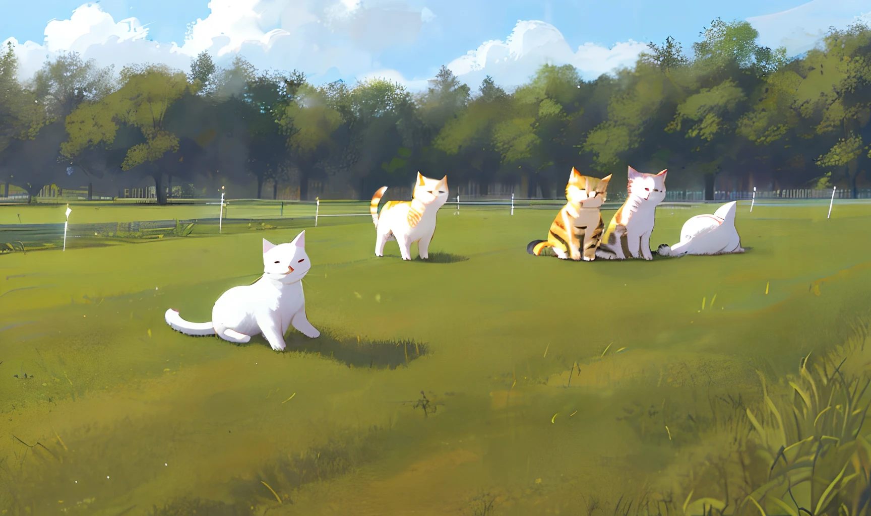 grass field　natta　lightning bolt　catss