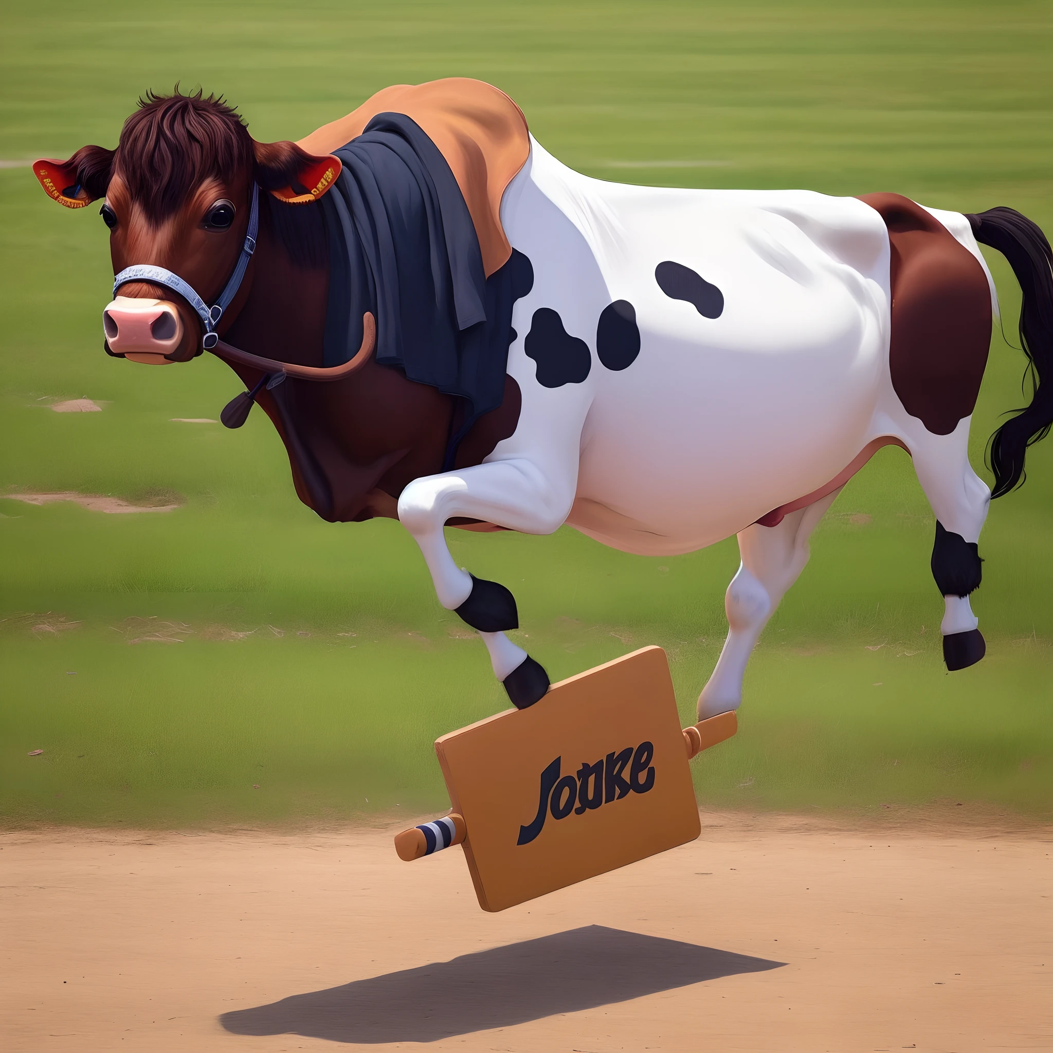 Jesus cow doing kick flip