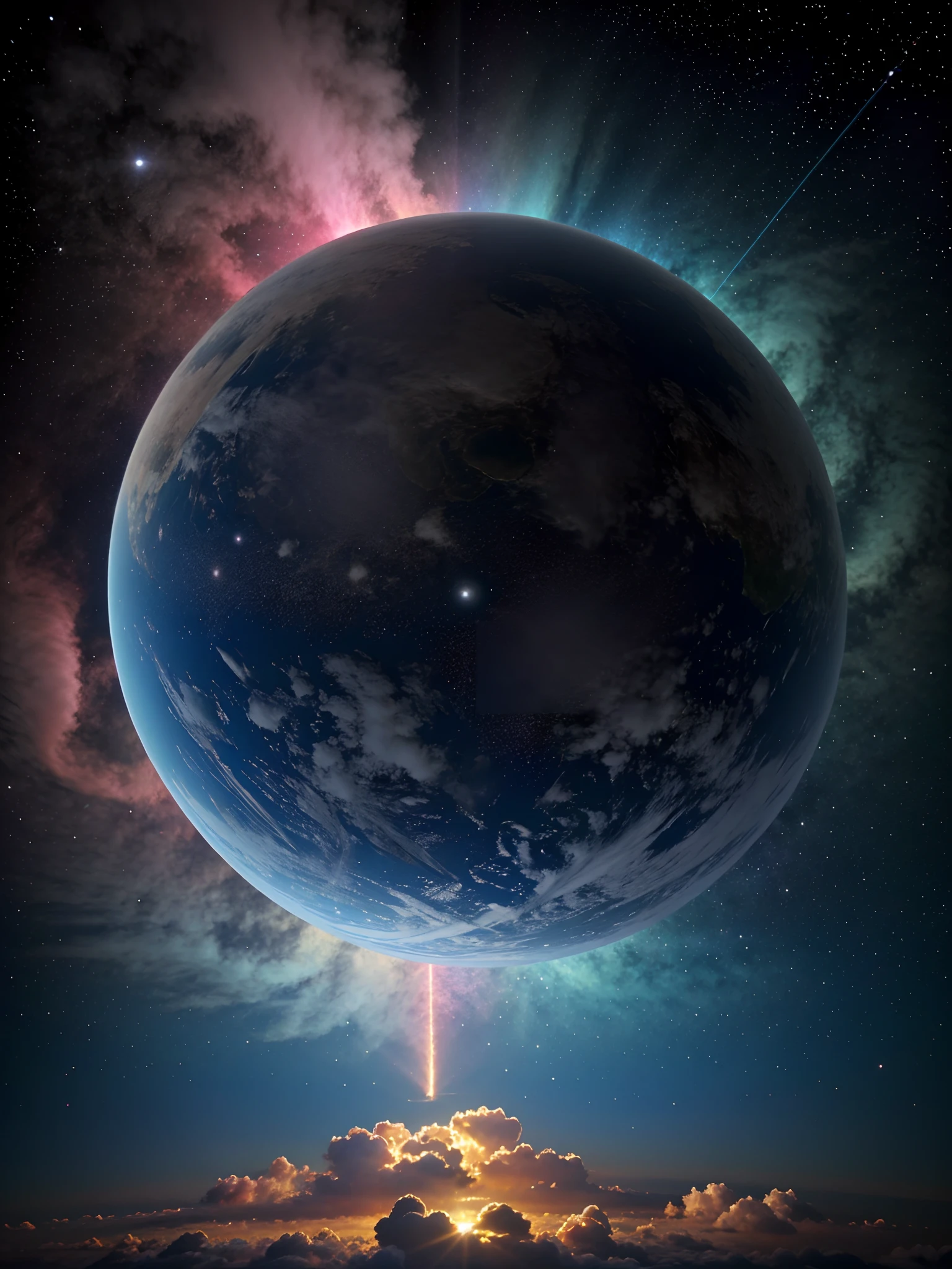 A VIVID WALLPAPER THAT DEPICTS A SUBLIMINAL MESSAGE THAT THE FIRMAMENT IS REAL