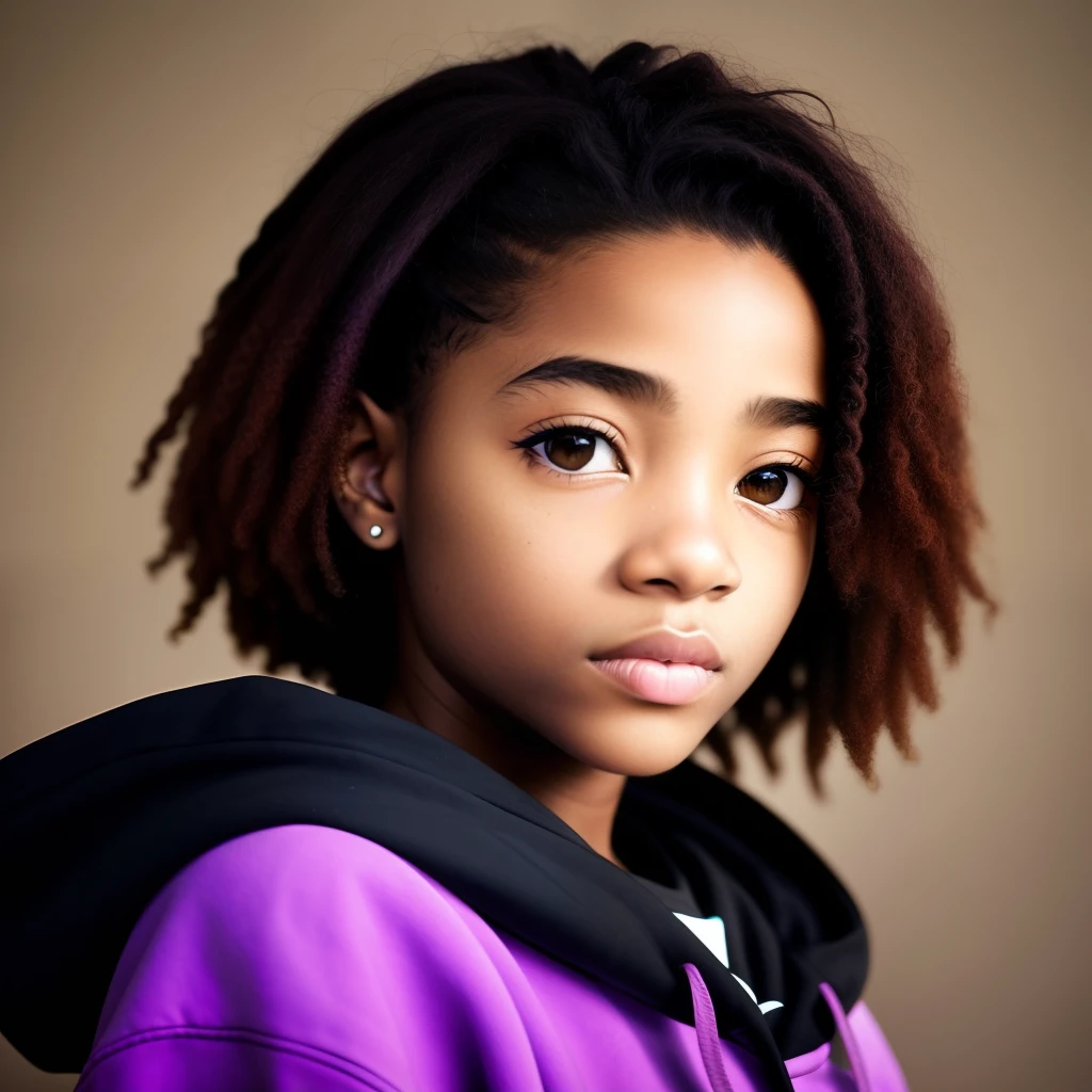 a close up of a young girl with a black hoodie, taken in the early 2020s, she is about 1 6 years old, violet myers, black teenage girl, profile pic, headshot profile picture, light skinned african young girl, smooth in _ the background, profile photo, 1 6 years old, portrait of willow smith, profile picture