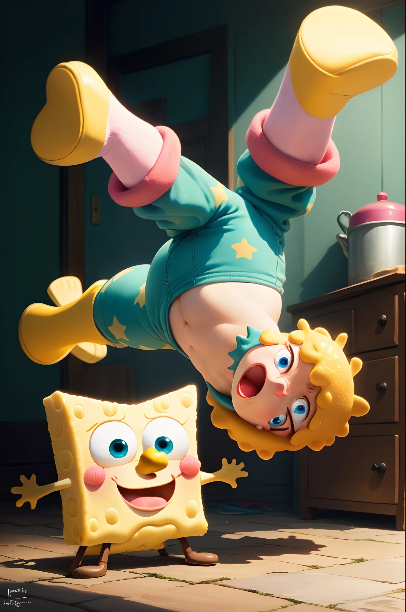 Patrick Star makes SpongeBob his slave