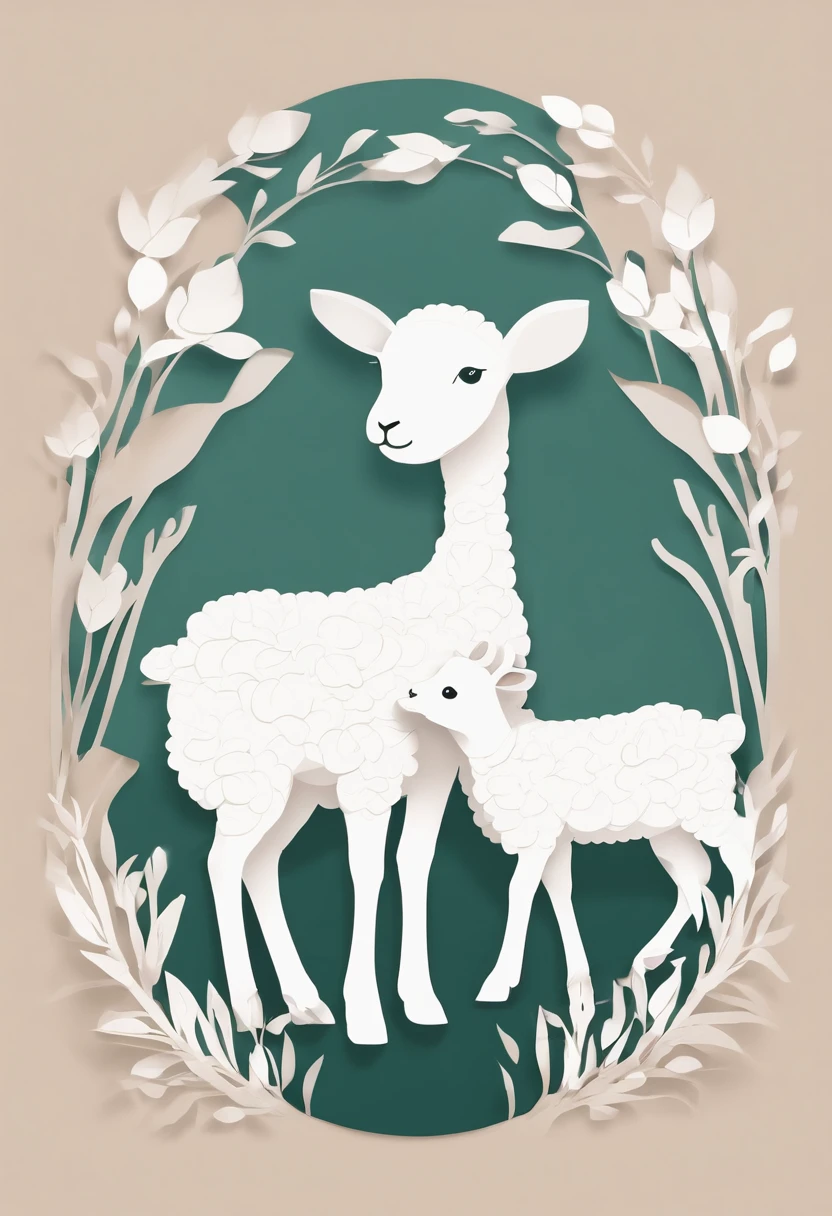 Lambs, hand drawn, cute canvas art