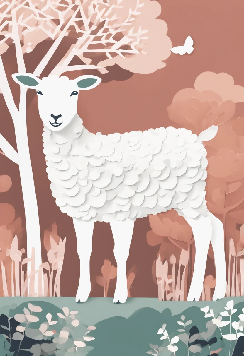 Lambs, hand drawn, cute canvas art