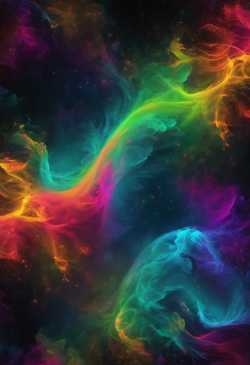 Bold neon colors, Splash Art, Splattered neon colors, (Iridescent glowing smoke) ((Motion Effect)), Best Quality, Wallpaper Art, nffsw, Center Image, M Schiffer Art, ((Flat color)), (cel-shading style) Very bold neon colors, (High color saturation) sloping, Psychedelic environment