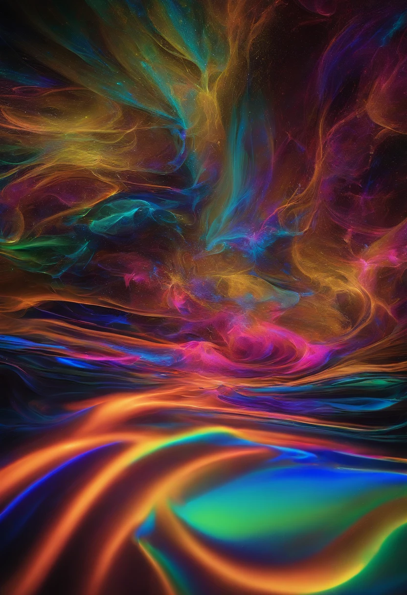 Bold neon colors, Splash Art, Splattered neon colors, (Iridescent glowing smoke) ((Motion Effect)), Best Quality, Wallpaper Art, nffsw, Center Image, M Schiffer Art, ((Flat color)), (cel-shading style) Very bold neon colors, (High color saturation) sloping, Psychedelic environment