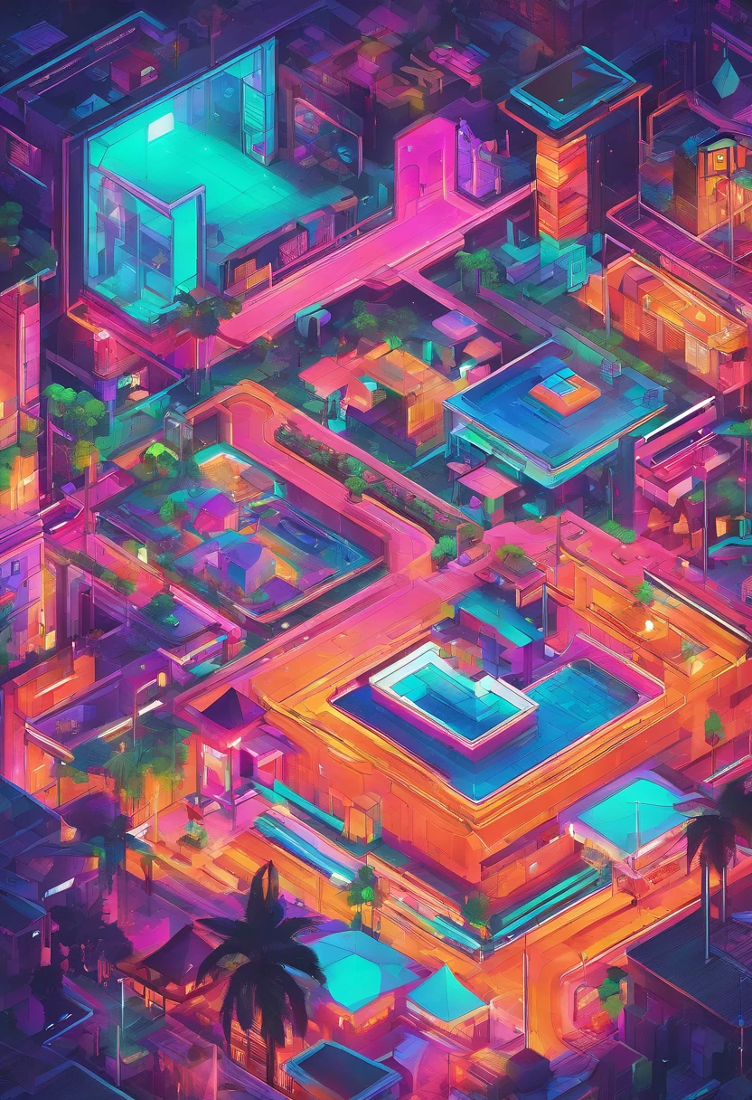 Splatoon Bold neon colors, Splash Art, Splattered neon colors, (Iridescent glowing smoke) ((Motion Effect)), Best Quality, Wallpaper Art, nffsw, Center Image, M Schiffer Art, ((Flat color)), (cel-shading style) Very bold neon colors, (High color saturation) sloping, Psychedelic environment
