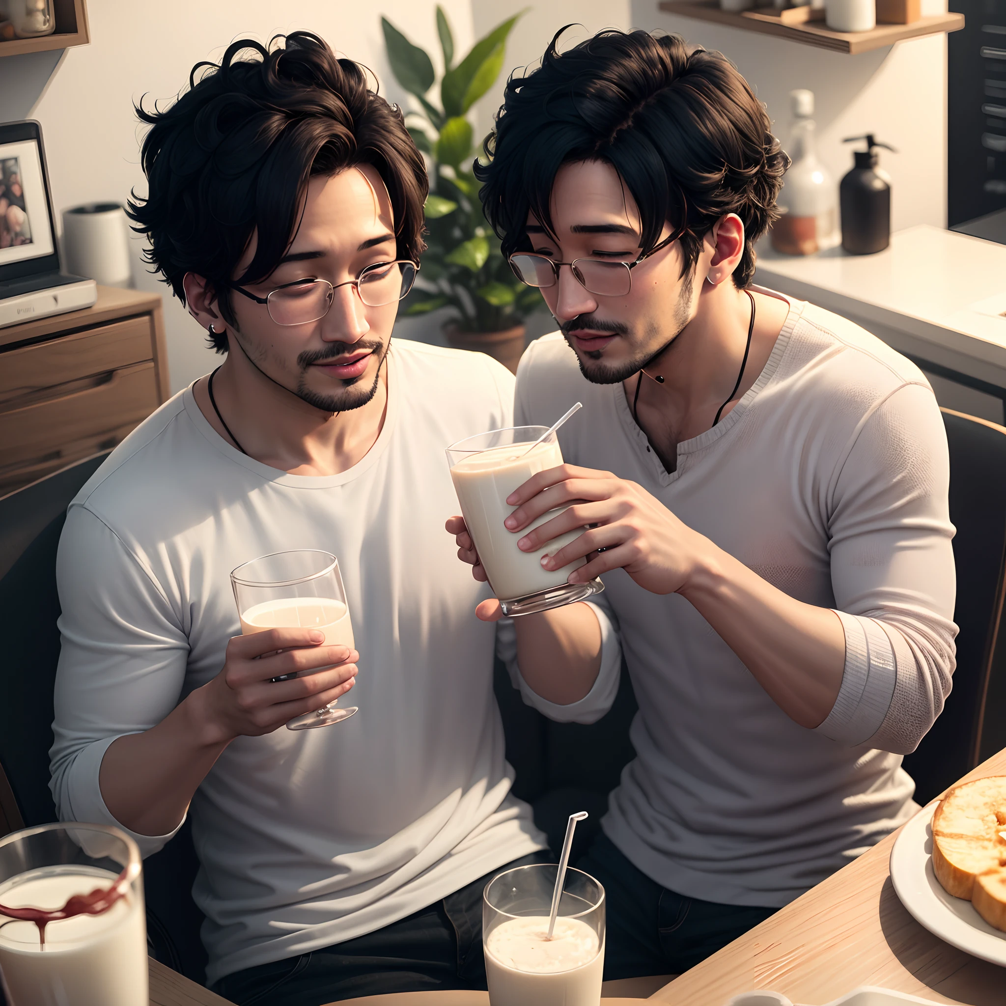 Markiplier drinking a glass of milk